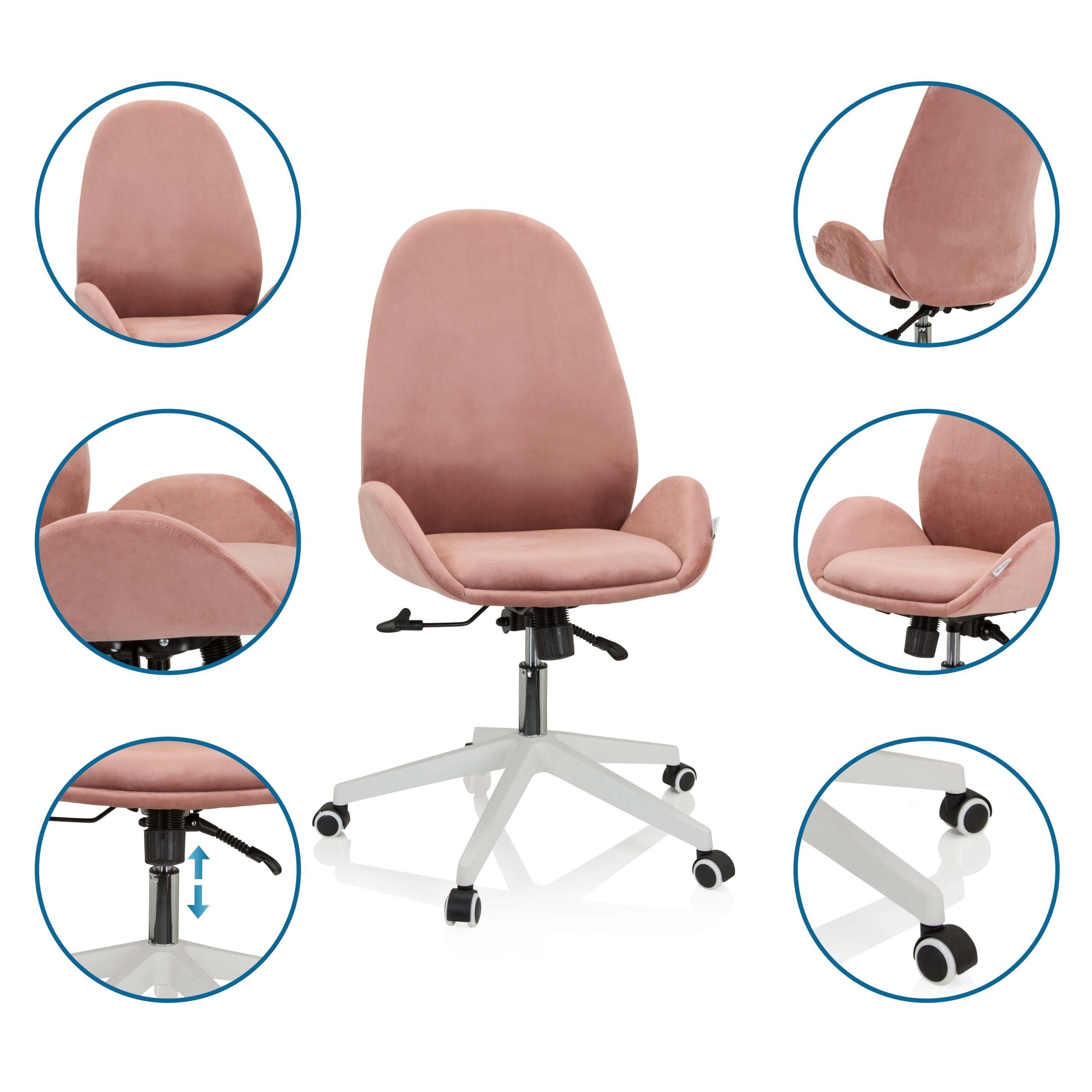 hjh OFFICE Drehstuhl Home Office Bürostuhl Avea Stoff mit Armlehnen (1 St), Schreibtischsessel, Drehbarer Schreibtischstuhl