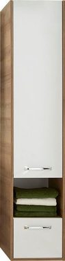 Saphir Hochschrank Quickset 362 Badschrank, 35 cm breit, 1 Tür, Nische, 1 Schublade Badezimmer-Hochschrank inkl. Türdämpfer, Griffe in Chrom glänzend