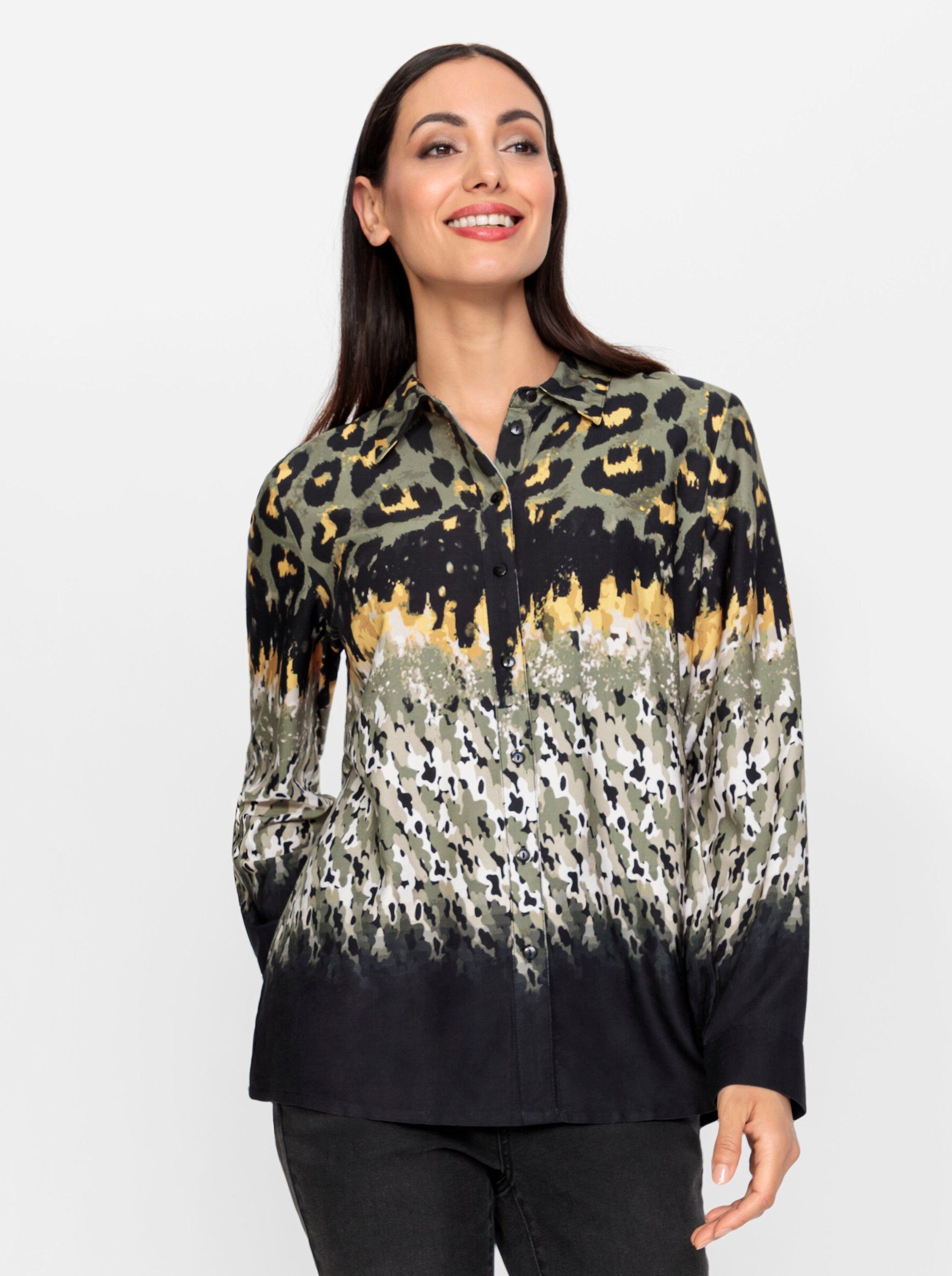 Klassische Bluse Druckbluse Langarm