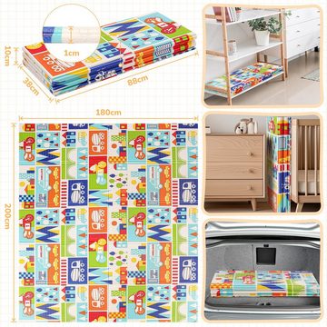 OUNUO Spielmatte Baby Spielteppich Doppelseitige Krabbelmatte 200 x 180 CM