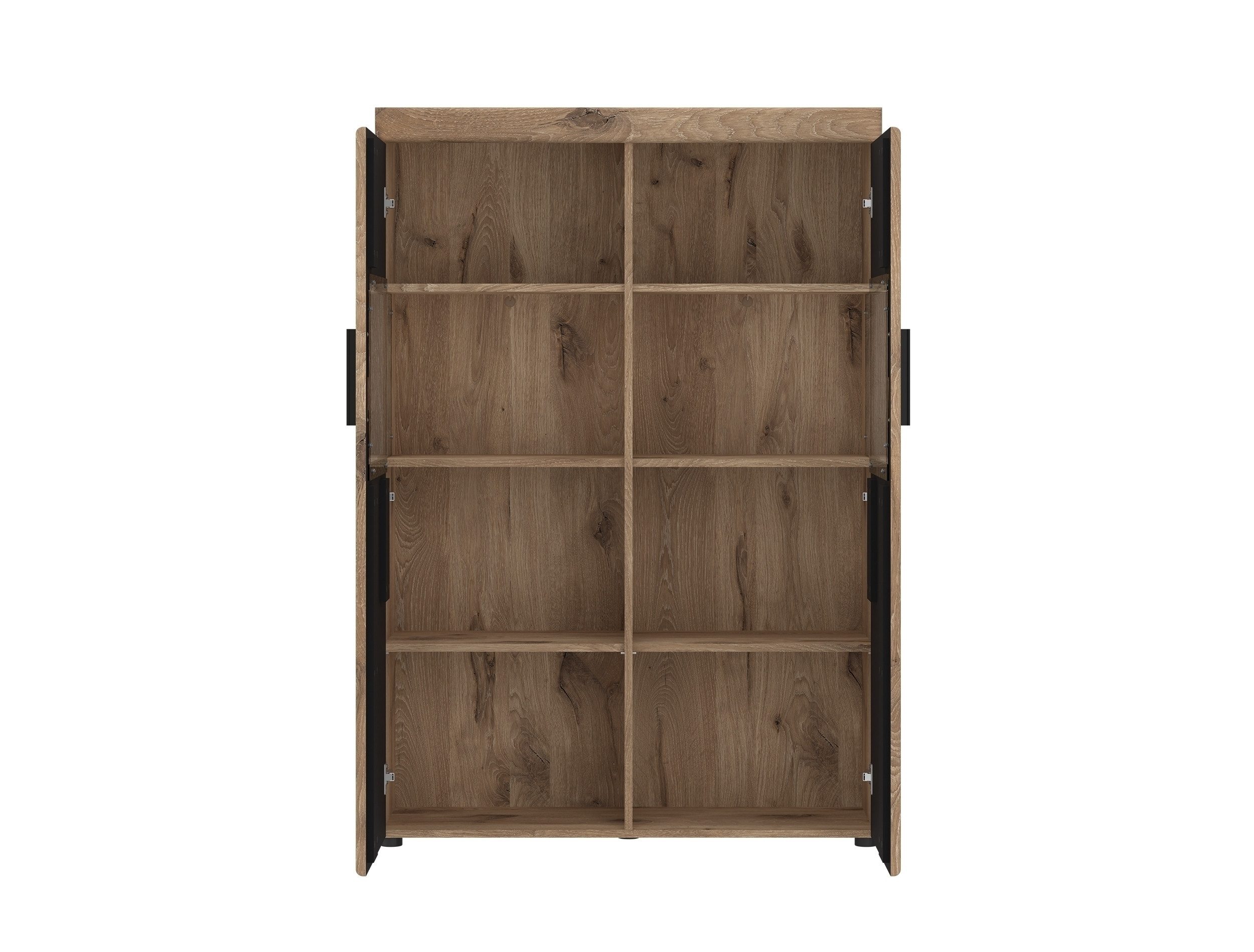 freiraum Glasvitrine GRANO in Viking Eiche Dekor/Kosmos Grau - 101,9x149x37,4 (BxHxT)