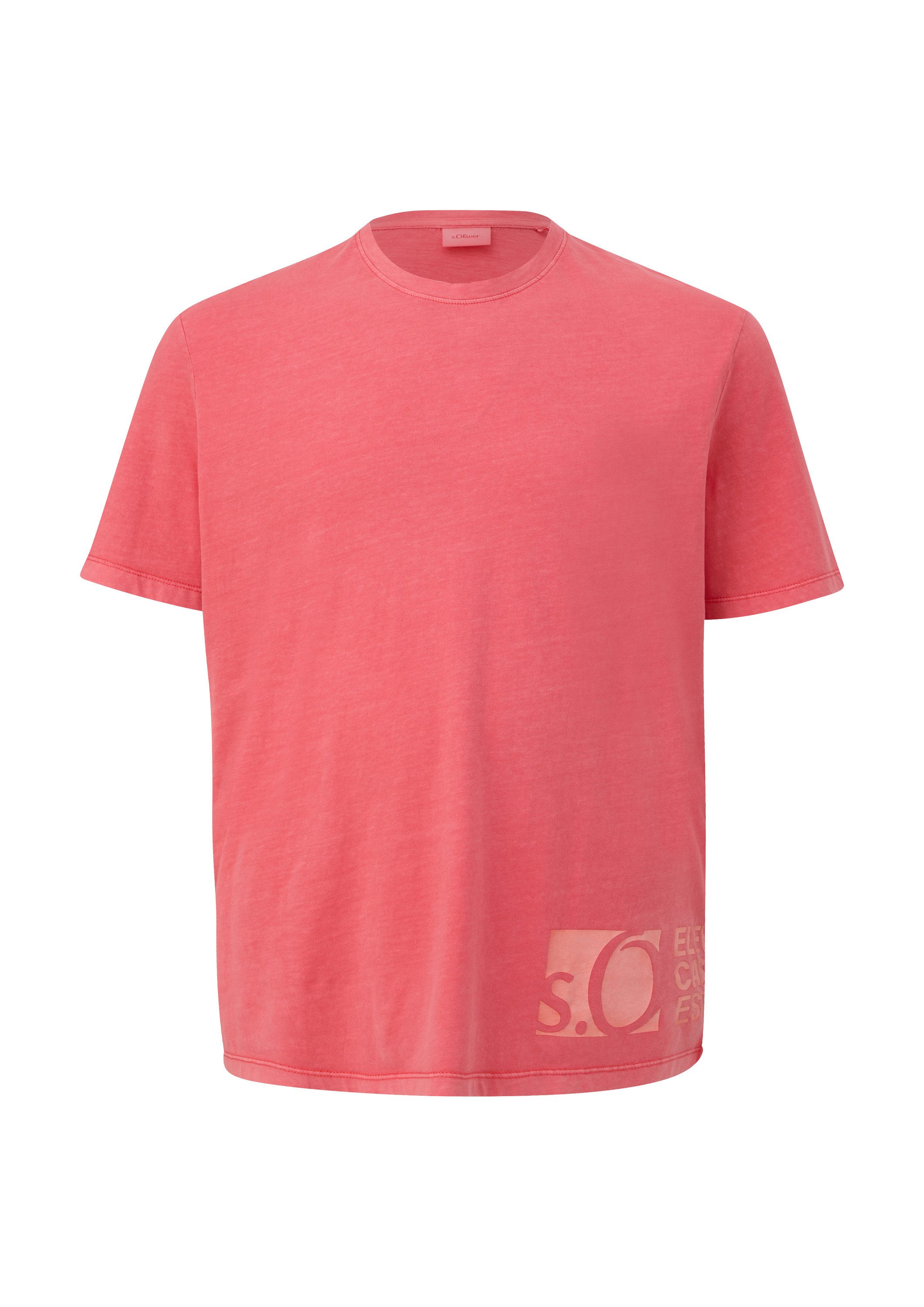 s.Oliver Kurzarmshirt T-Shirt T-Shirt mit Label-Print günstig online kaufen