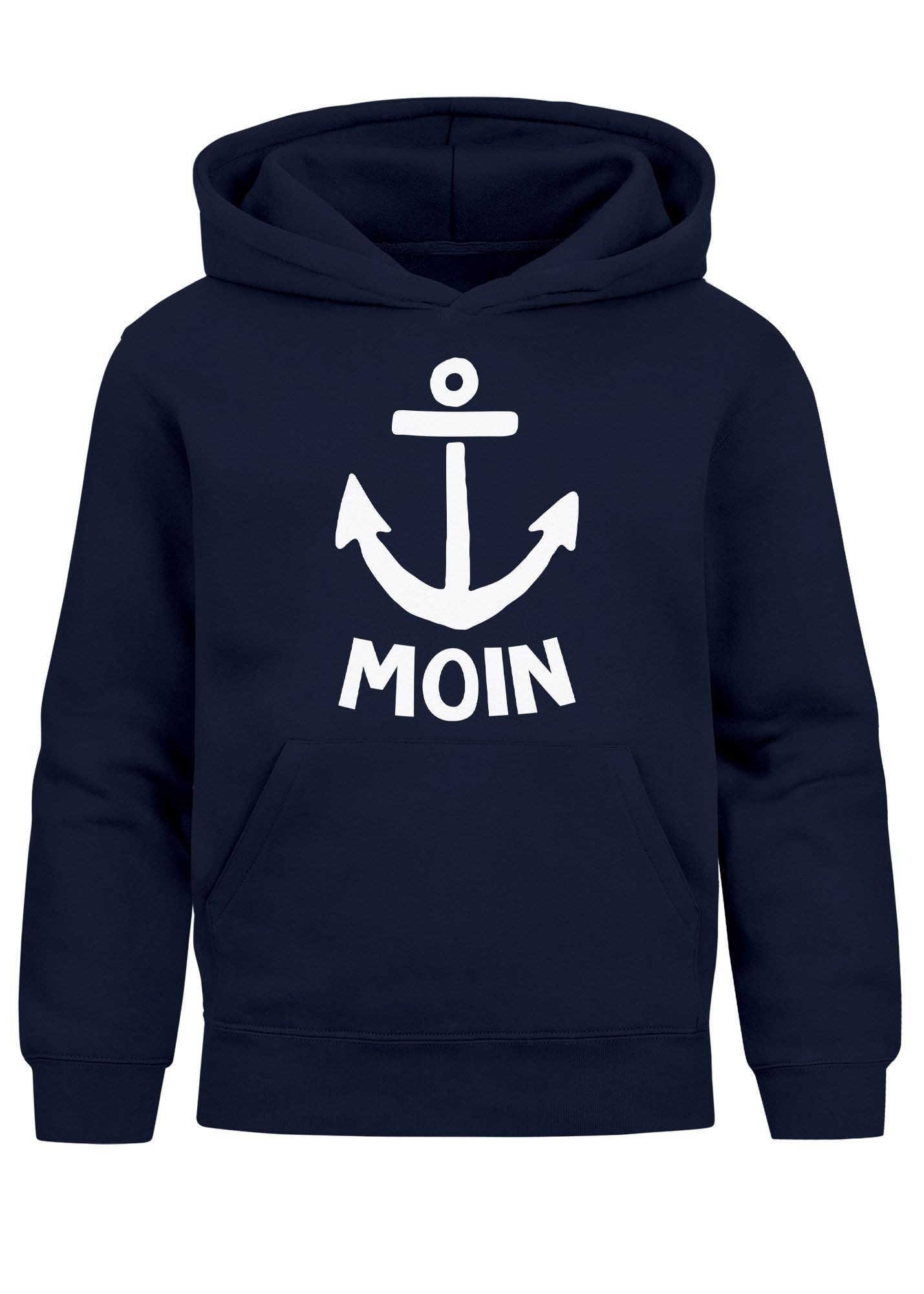 Hoodie Kinder Hoodie Jungen Anker Motiv Spruch lustig Nordisch Maritim Moin