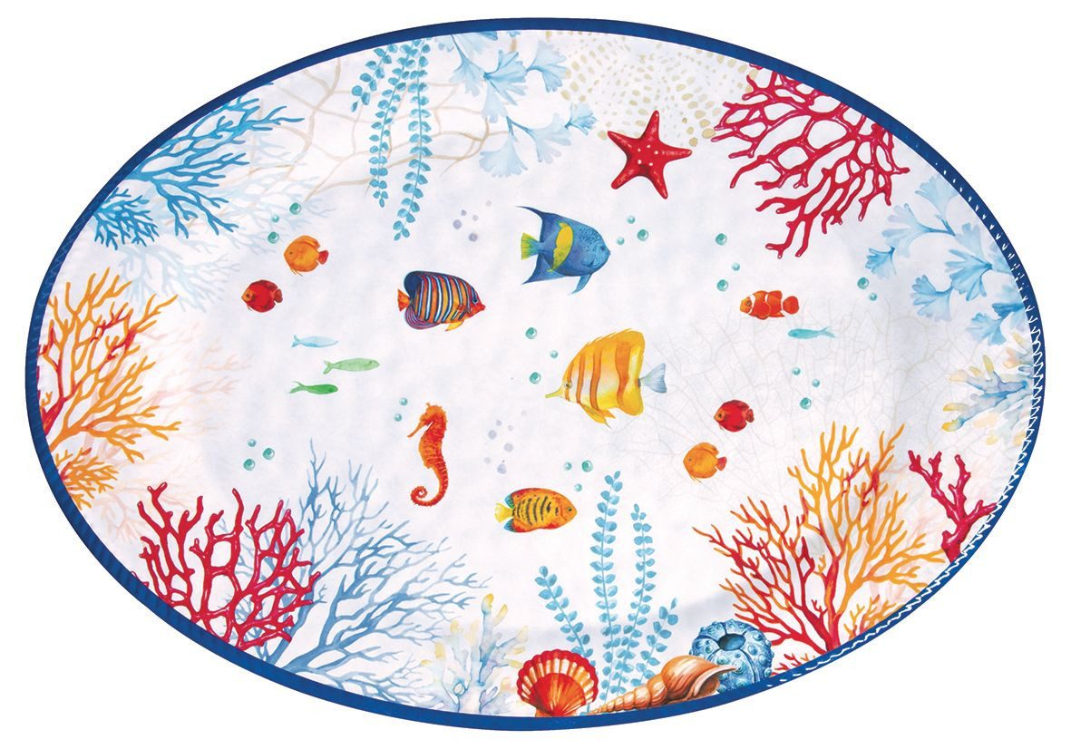 EasyLife Servierplatte Bora Bora, Melamin, Spülmaschinengeeignet, Mehrfarbig, Unterwasser, H: cm