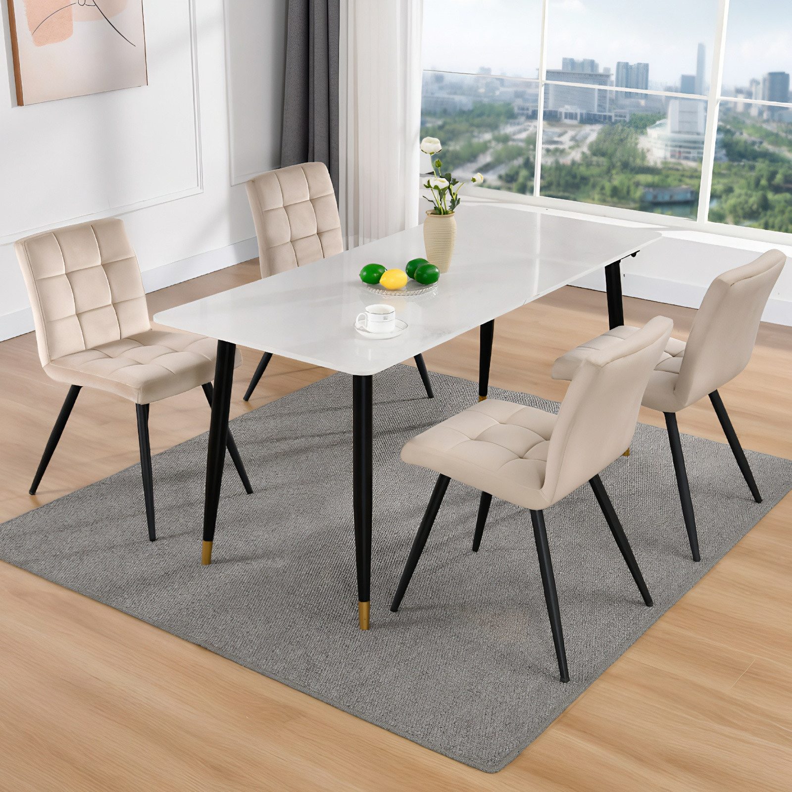 Duhome Esszimmerstuhl, (4 St), 4er Set, Küchenstuhl, Weicher Samtsitz günstig online kaufen