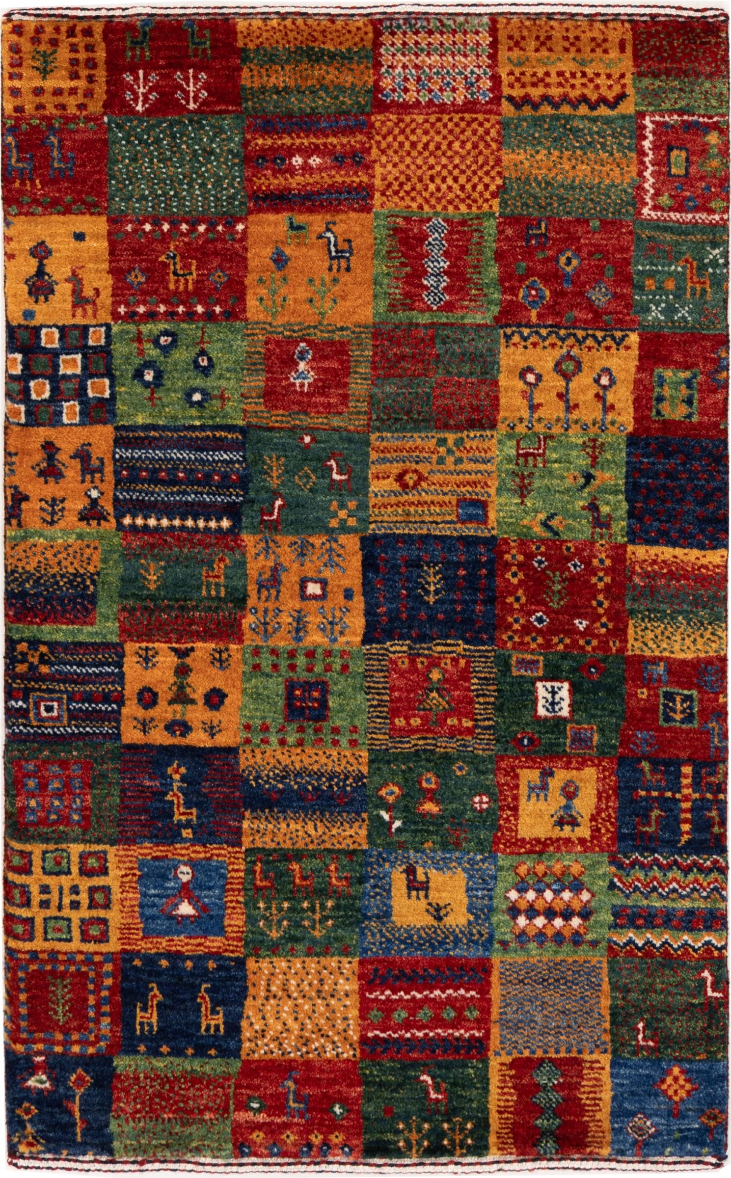 Nain Trading Orientteppich Perser Gabbeh Loribaft Atelier 59x91 Handgeknüpfter Moderner, rechteckig, Höhe: 12 mm