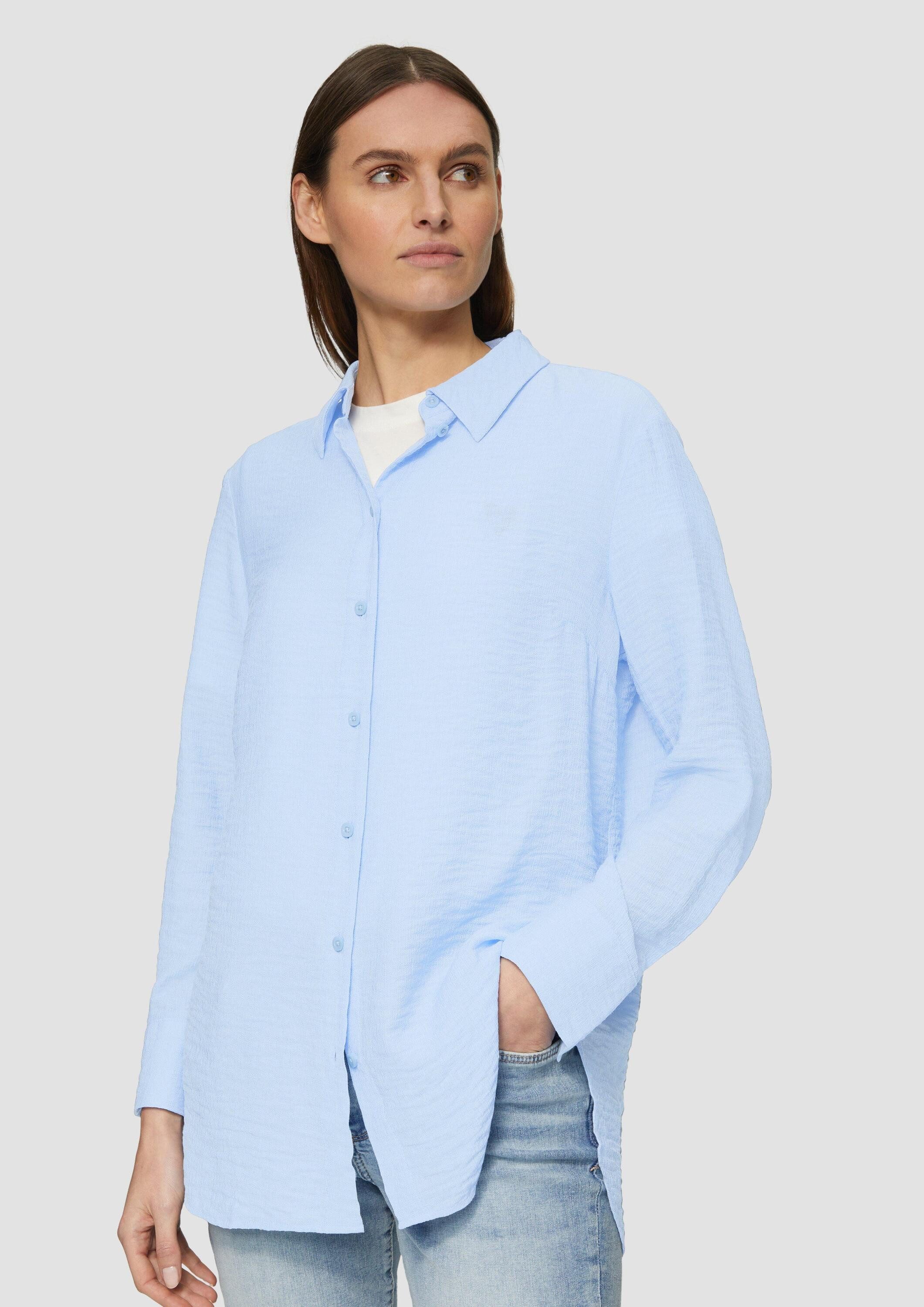 s.Oliver Langarmbluse Bluse Strukturierte Hemdbluse aus Viskosemix günstig online kaufen