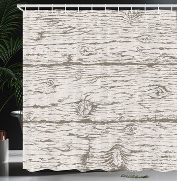 Abakuhaus Duschvorhang Moderner Digitaldruck mit 12 Haken auf Stoff Wasser Resistent Breite 175 cm, Höhe 180 cm, Rustikal Einfache Natur Holz Design