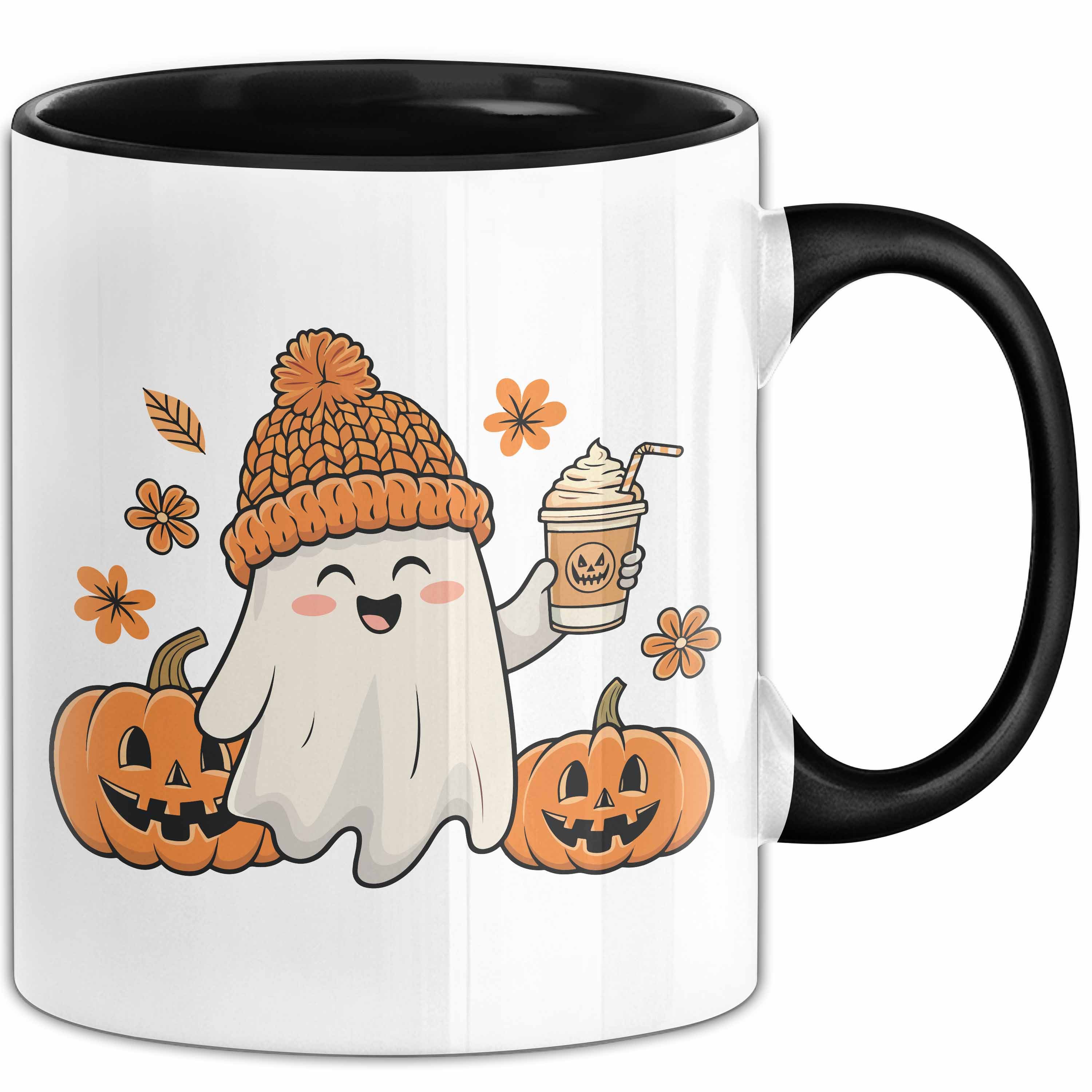 Trendation Tasse Halloween Tasse Geschenk Kürbis Geschenkidee Oktober Kaffee-Becher