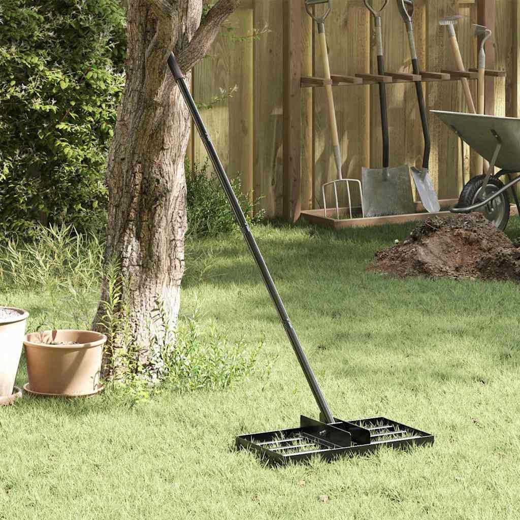 vidaXL Rechen Gartenrechen Schwarz 45 x 25 x 200 cm Pulverbeschichteter Stahl, (1-tlg)