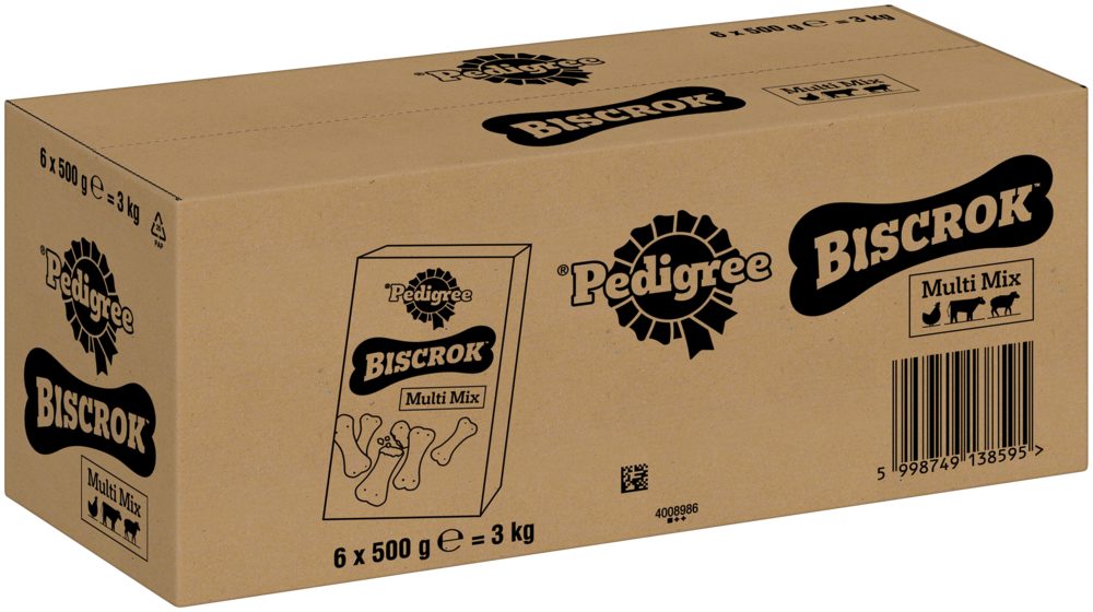 Pedigree PEDIGREE® BISCROK™ Karton Multi Mix 6 x 500g, Snack für: Hunde von Pedigree