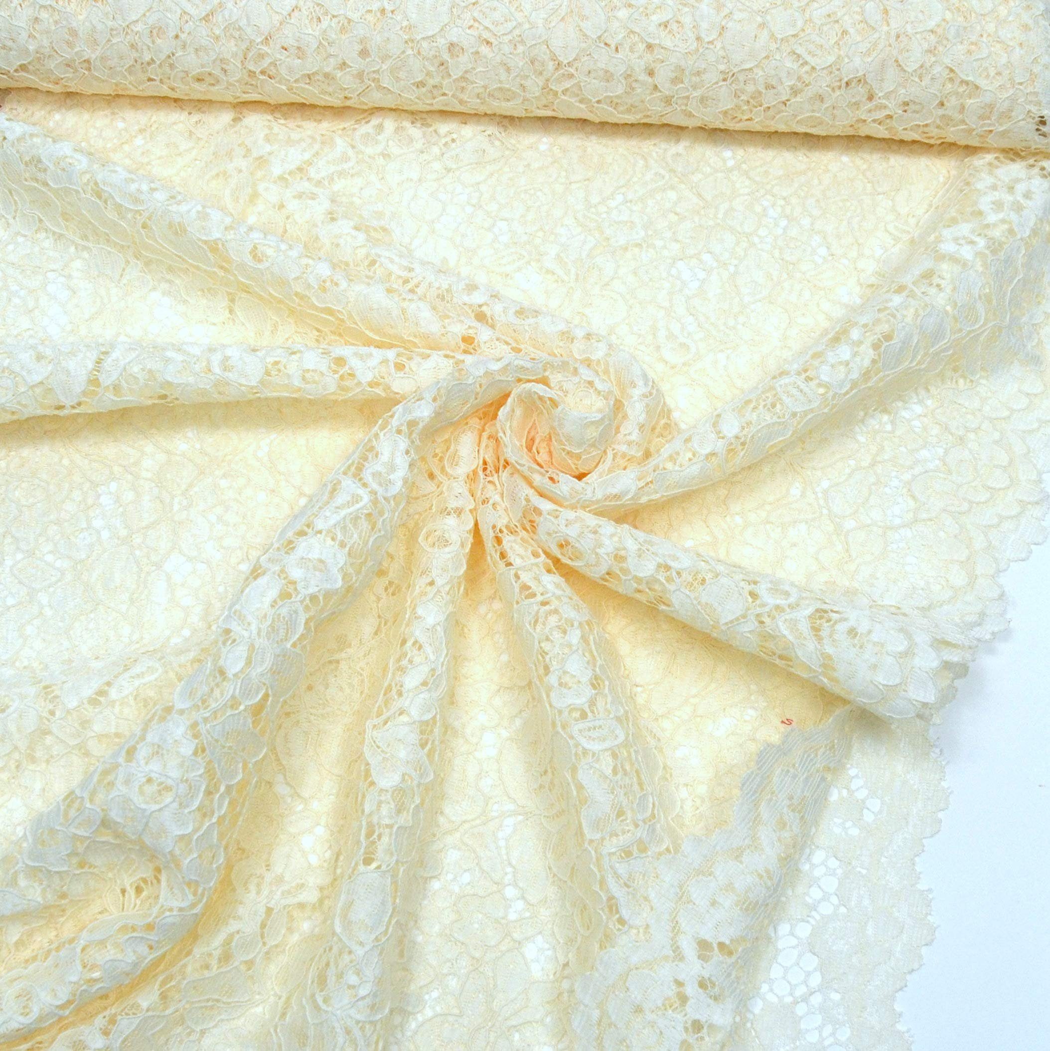 MAGAM-Stoffe Stoff "Carmen", Spitzenstoff Blumen Spitze Meterware ab 50cm