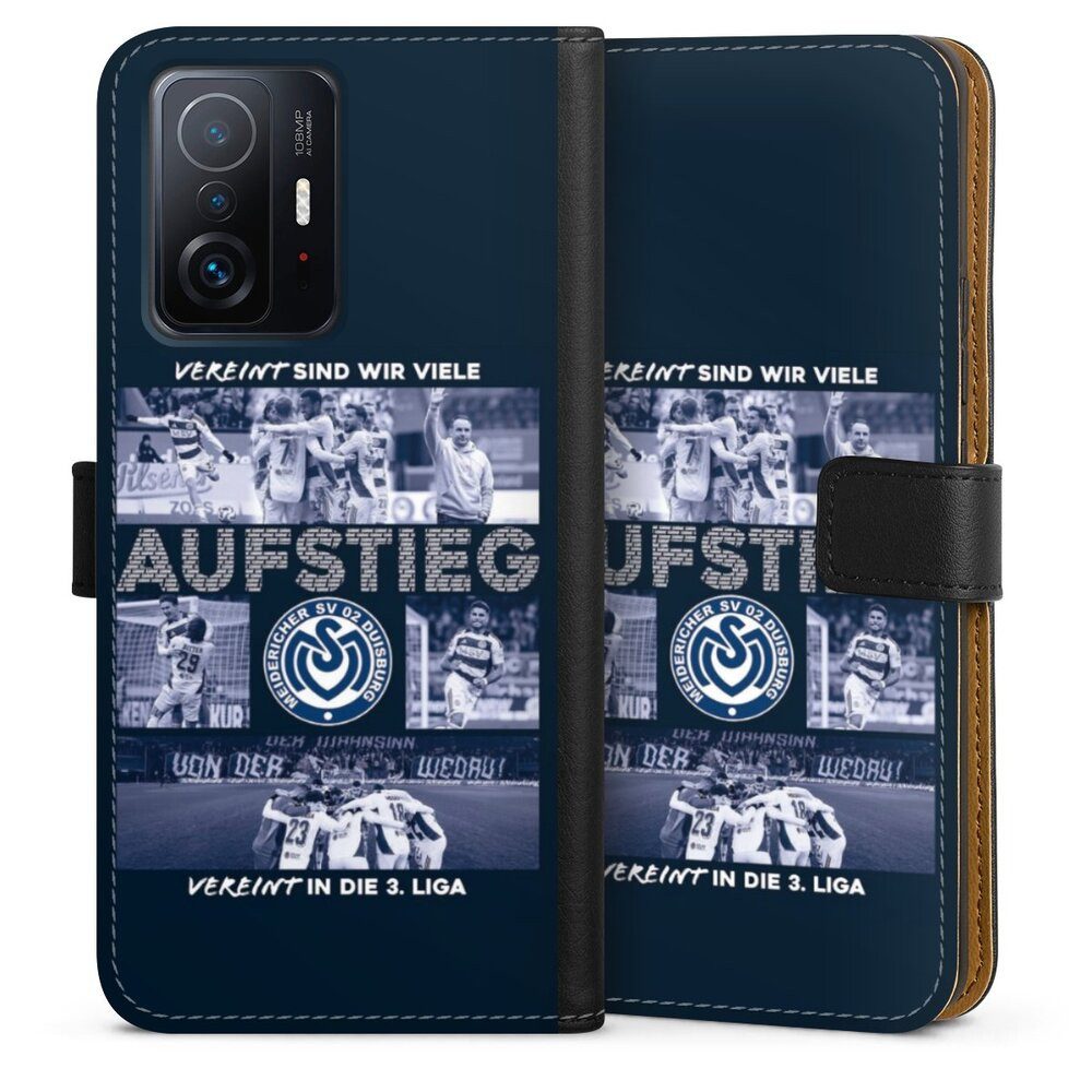 DeinDesign Handyhülle MSV Duisburg Aufstieg Offizielles Lizenzprodukt, Xiaomi 11T 5G Hülle Flip Case Klapphülle Handytasche Leder