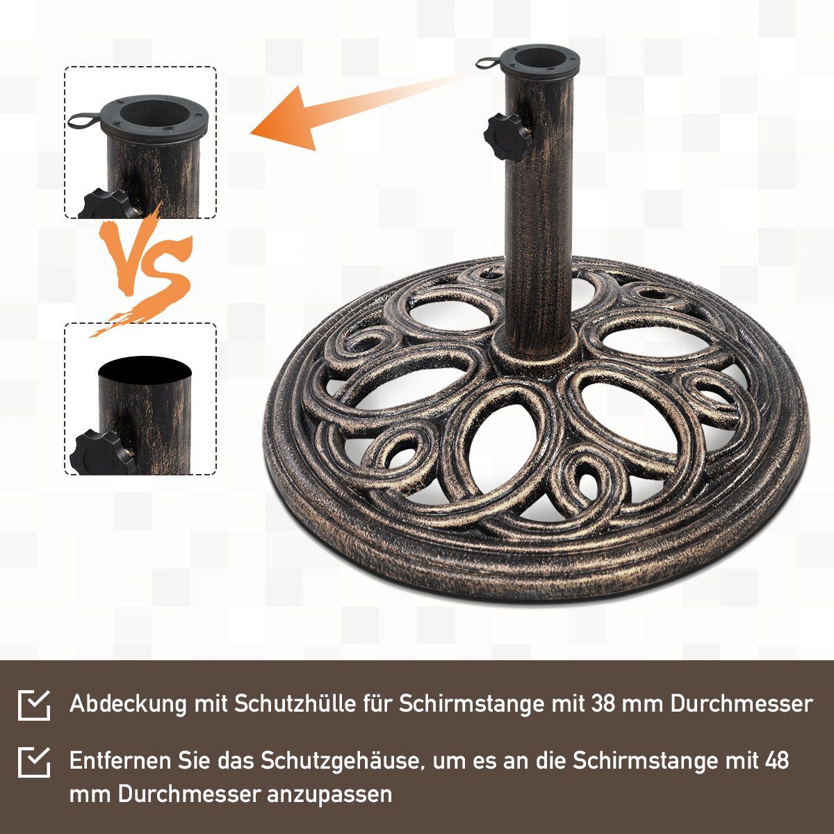 COSTWAY Schirmständer Sonnenschirmfuß