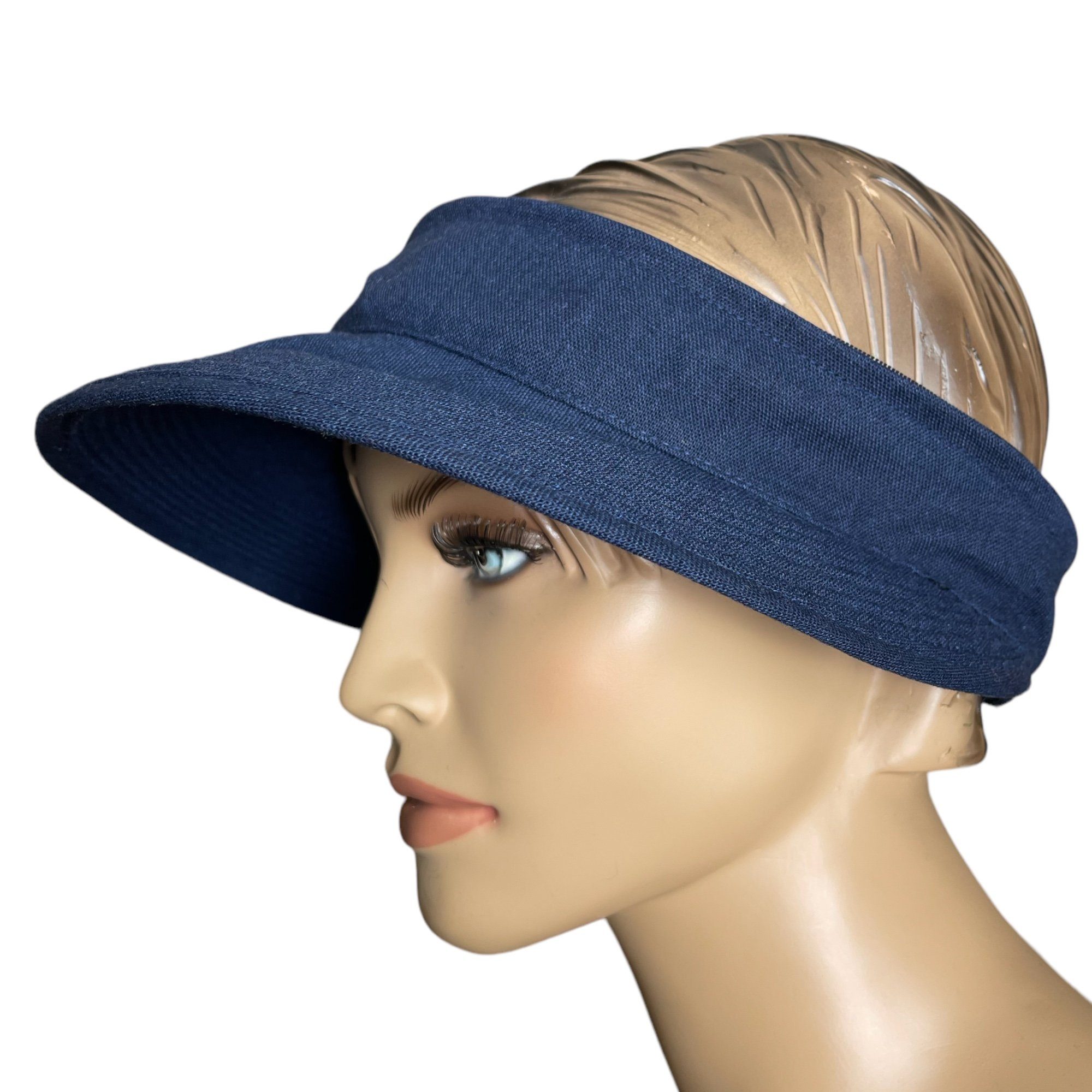 Taschen4life Sonnenhut Visor Cap 2in1 Sonnencap Basecap & Sonnenschutz in Einem, unisex, aus Leinen – Bild 2 von 5