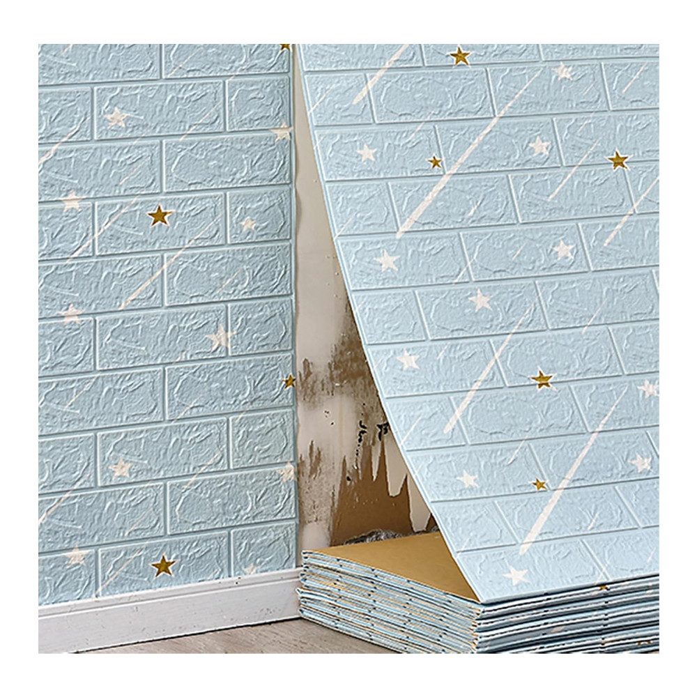 Agger 3D Wandpaneel Selbstklebend 70 cm x 5 M - Tapete Steinoptik Tapete Ziegel, (1-tlg) Wasserdicht Wandaufkleber Ziegelstein, Wandtapete