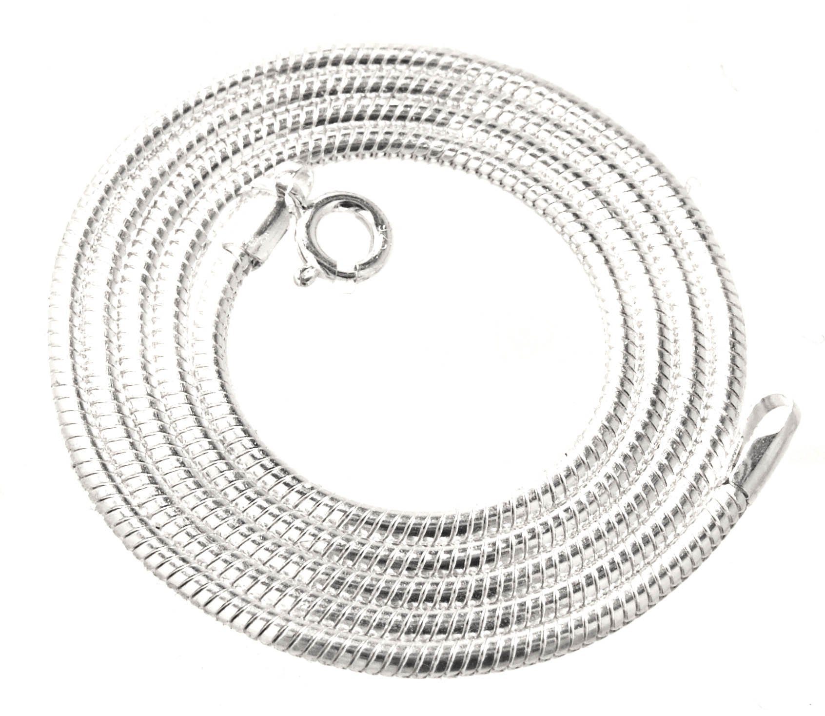 Kiss of 45+55+65 cm 2mm Kette Leather Schlangensilber Silberkette Schlangenkette Silber