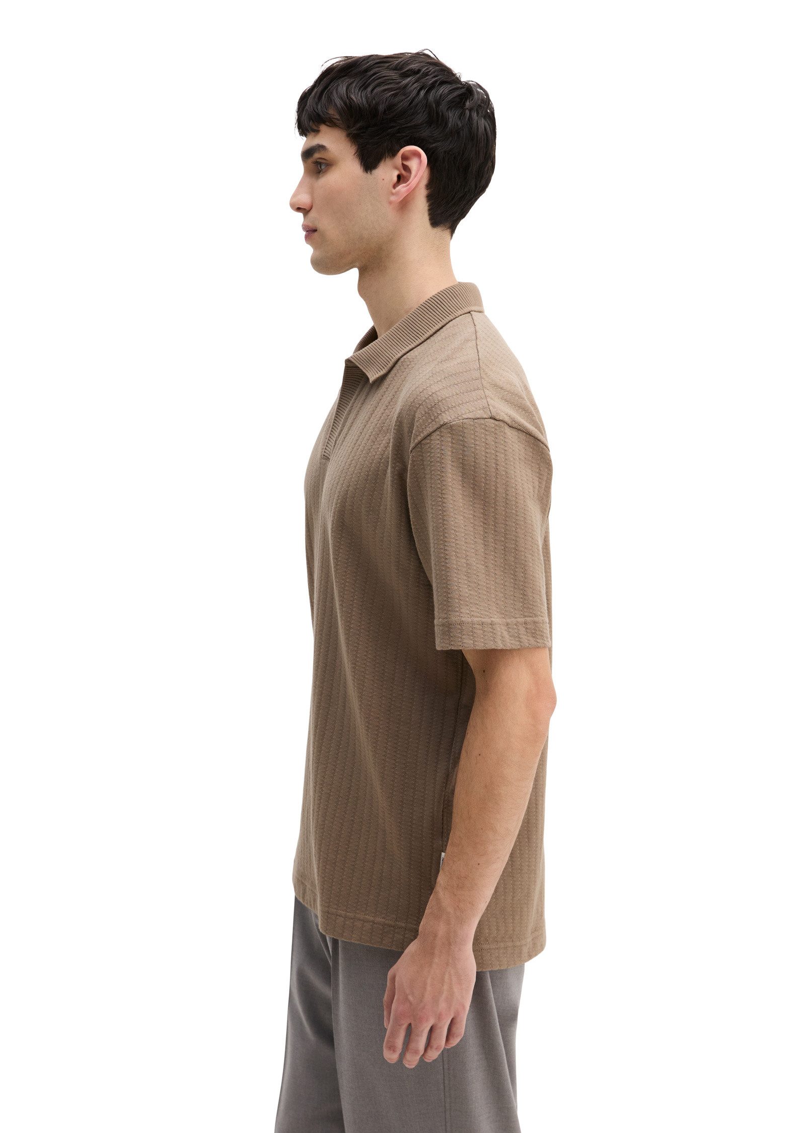 Marc O'Polo Poloshirt aus schwerem Ripp-Jersey günstig online kaufen