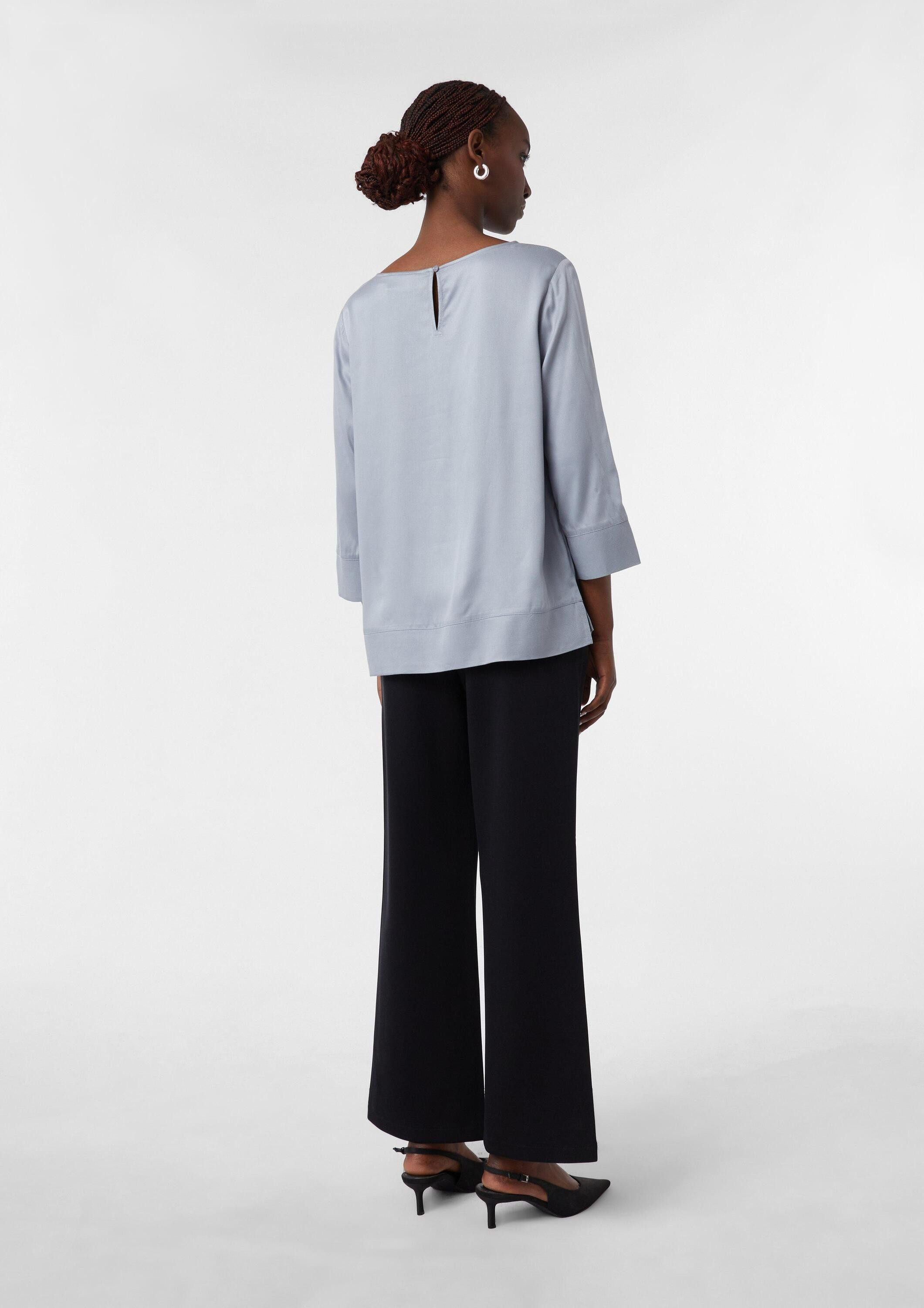 comma Kurzarmbluse Bluse Bluse aus Viskose mit 3/4-Ärmeln und Schlitzdetails