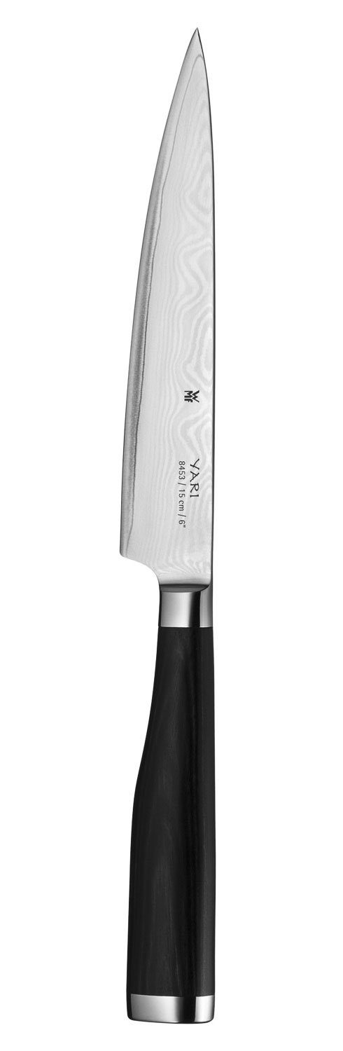 WMF Allzweckmesser YARI, Länge 28 cm, mit Damaszener-Maserung, Klingenstahl, Griff aus Pakka-Holz | Spickmesser