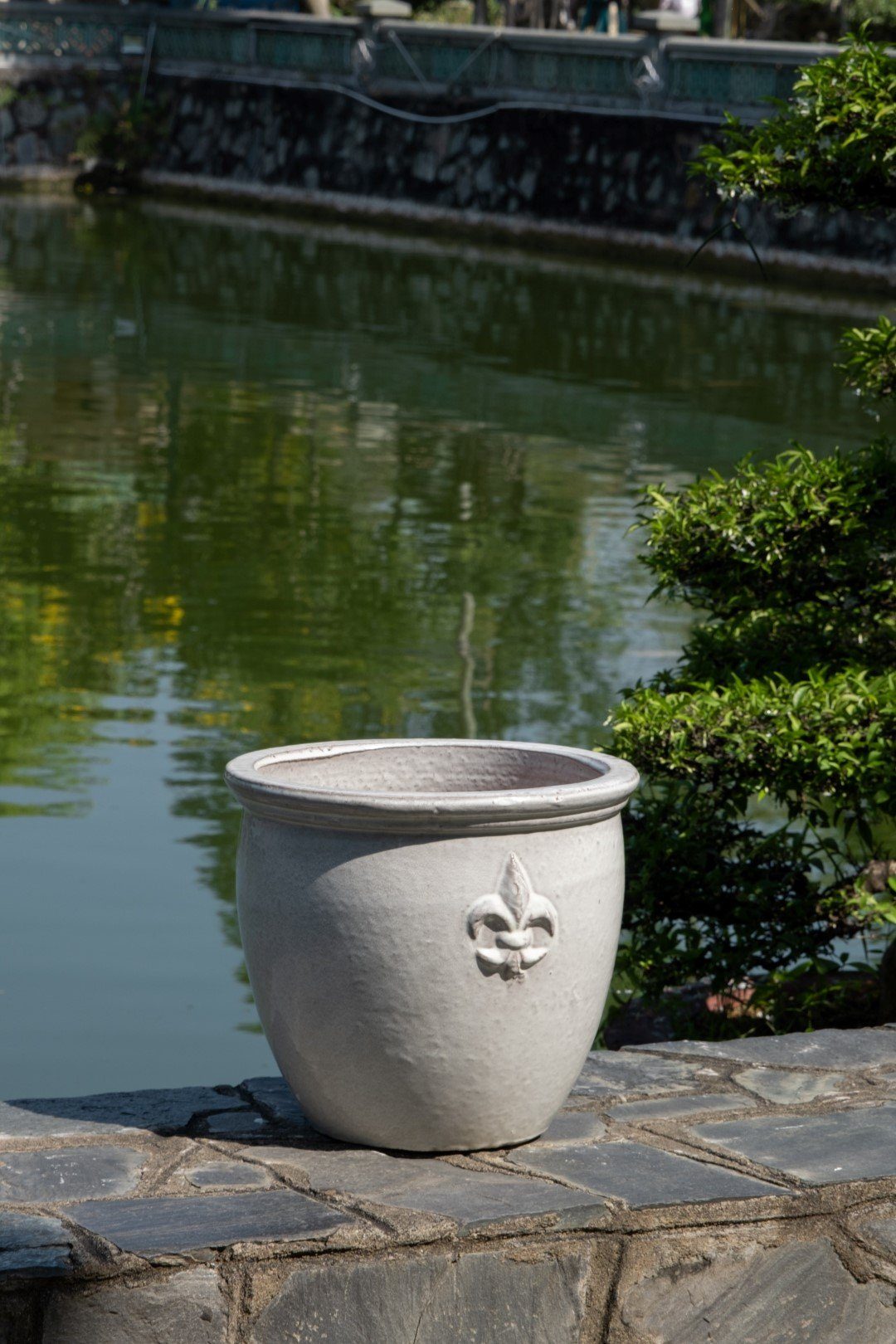 Lys 40cm II" Teramico Weiß, Pflanzkübel 43 de Blumentopf Keramik"Fleur 100% x Frostfest