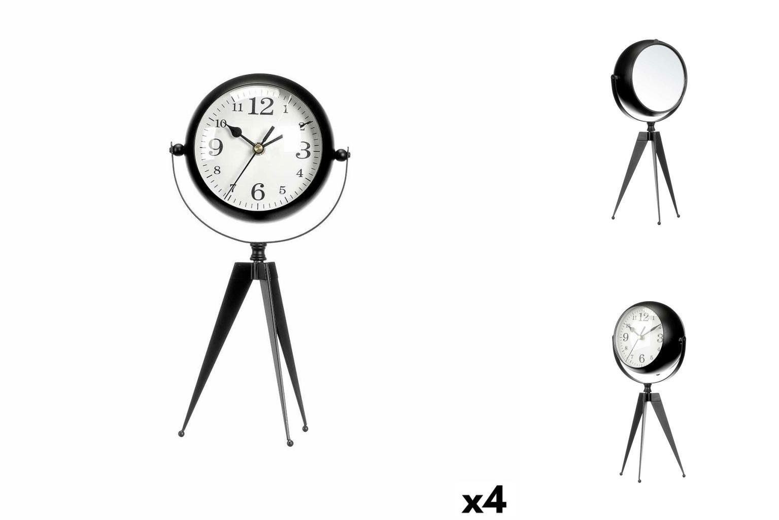 Gift Decor Uhr Tischuhr x Metall 4 x 11 Stativ 14 Stück Schwarz 30 cm