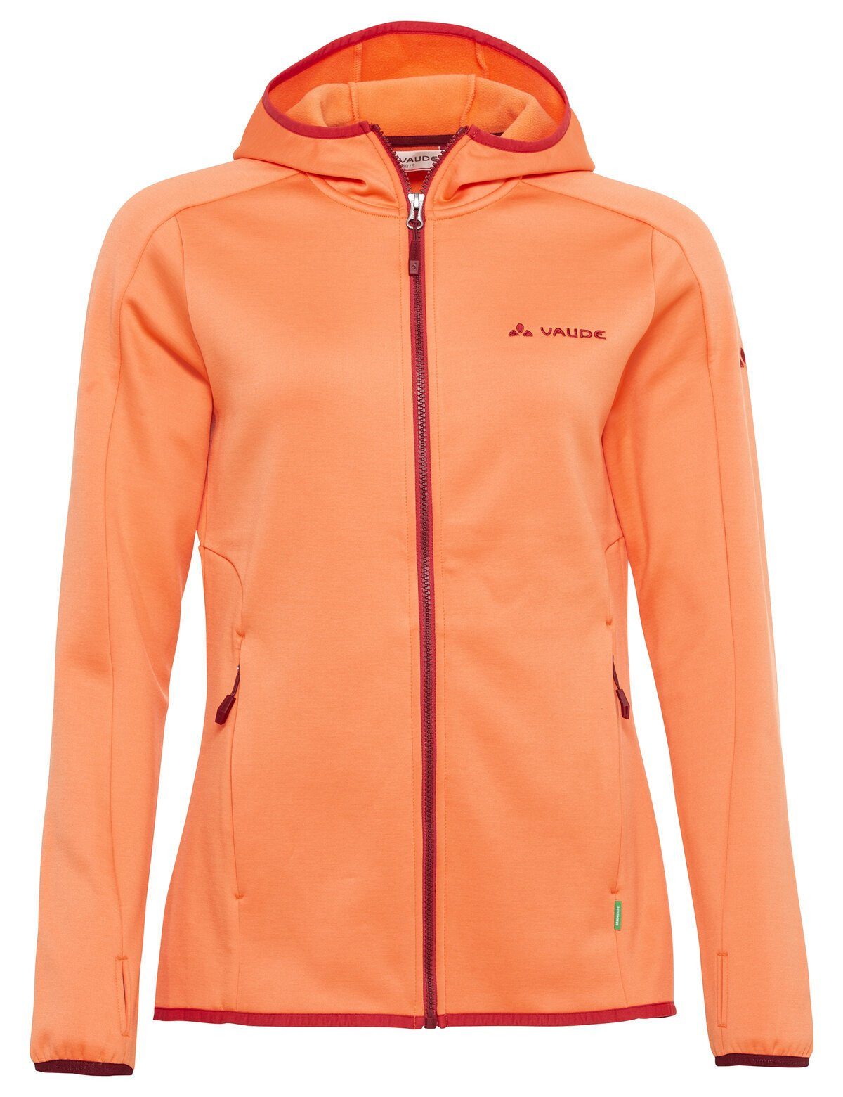 VAUDE Outdoorjacke Women's Valsorda Fleece Hoody (1-St) Klimaneutral kompensiert sweet orange | Übergangsjacken