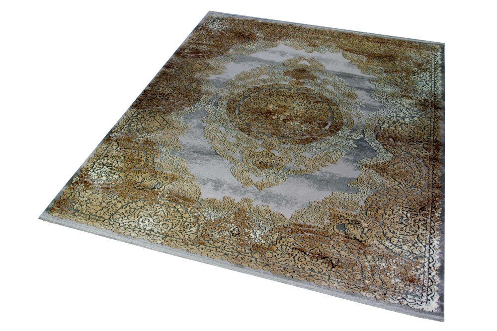 Carpetia Wollteppich Teppich Luxus Designerteppich mit Naturfasern beige, rechteckig, Höhe: 7 mm, Maschinengewebt