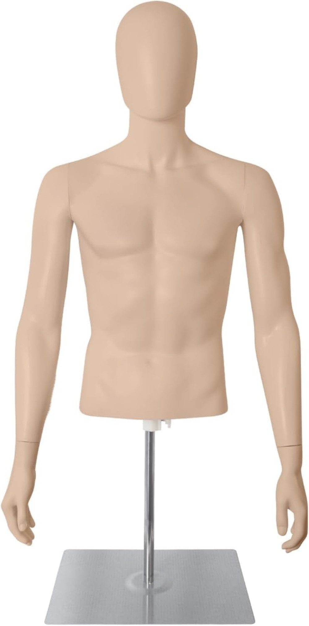 SHAREWIN Schneiderpuppe mit stabilem Metallfuß, Herren-Torso Schaufensterpuppe, höhenverstellbar 32–48 Zoll