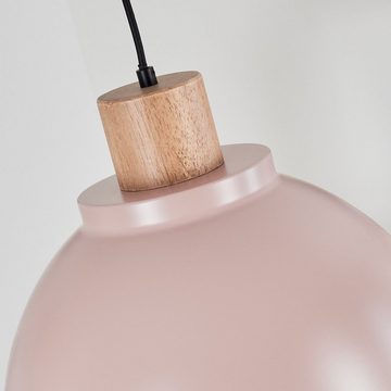 hofstein Pendelleuchte »Cologna« moderne Hängelampe aus Metall/Holz in Rosa/Natur, ohne Leuchtmittel