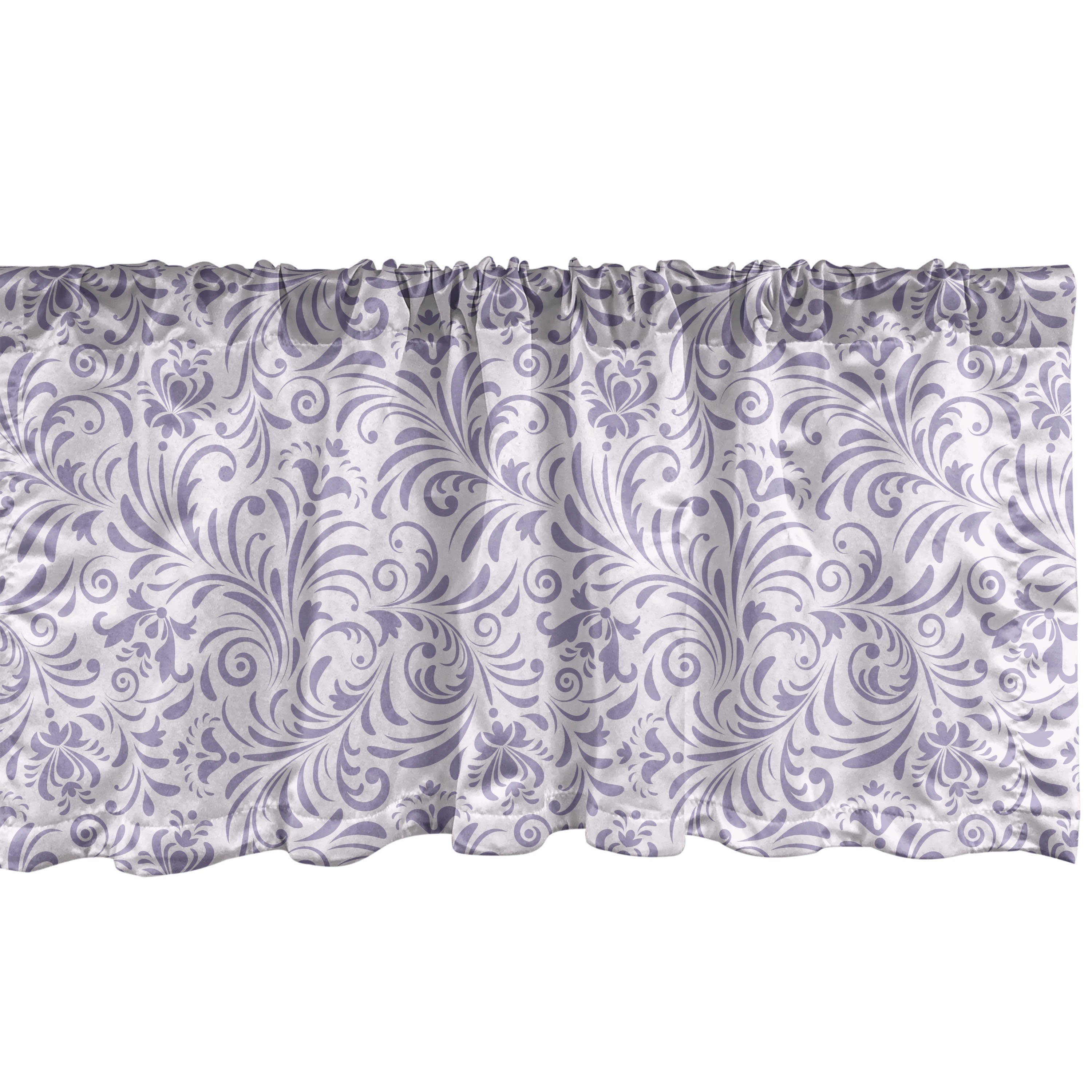 Scheibengardine Vorhang Volant Foliage Schlafzimmer mit Microfaser, Curly Abstrakt Stangentasche, Blumen Abakuhaus, Dekor für Küche