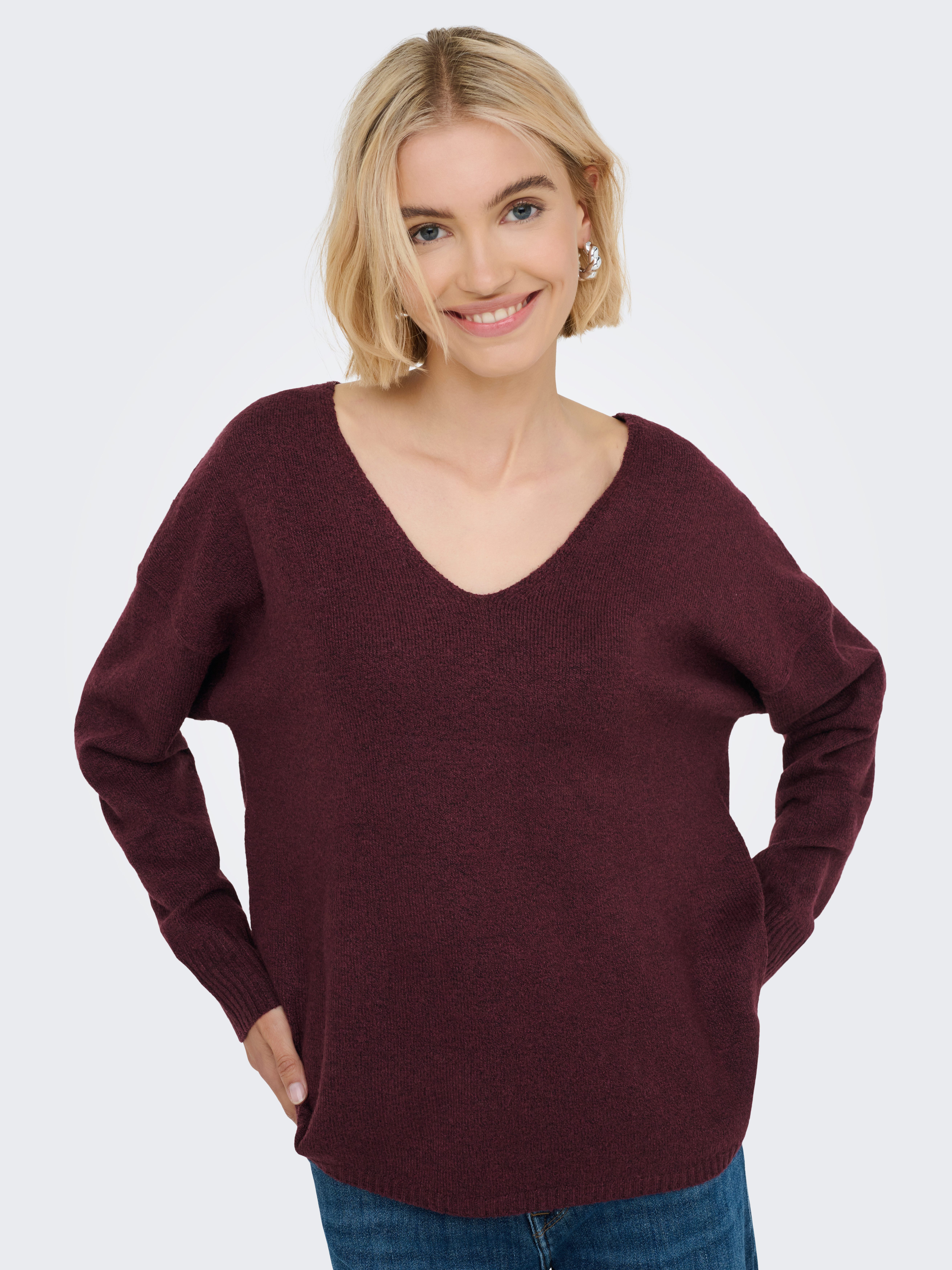 ONLY V-Ausschnitt-Pullover ONLRICA LIFE L/S V-NECK günstig online kaufen
