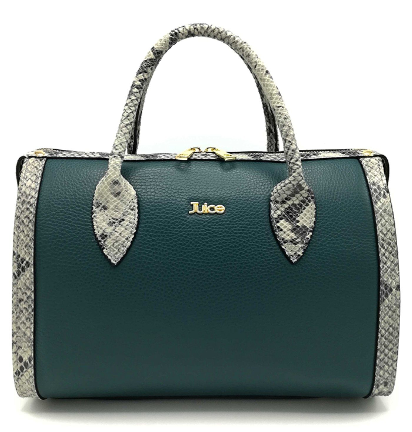 Ava & Jackson Company Handtasche echtes VIVIANA, made grün-beige Italy in Leder