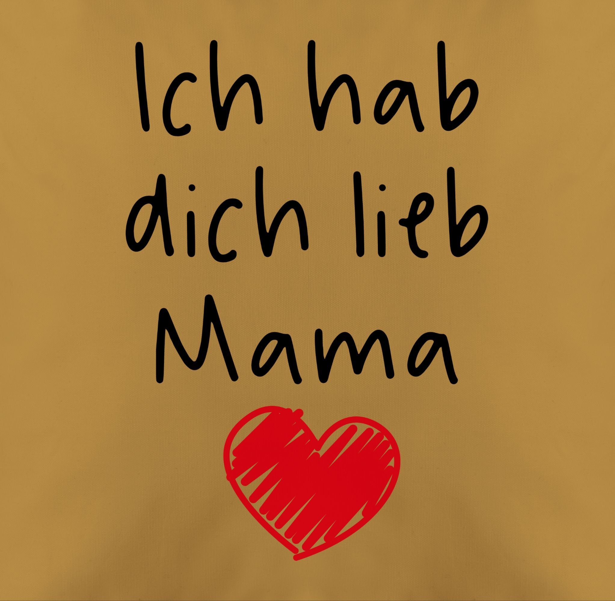 Shirtracer Dekokissen Ich Mama, hab dich Gelb 2 Muttertagsgeschenk lieb