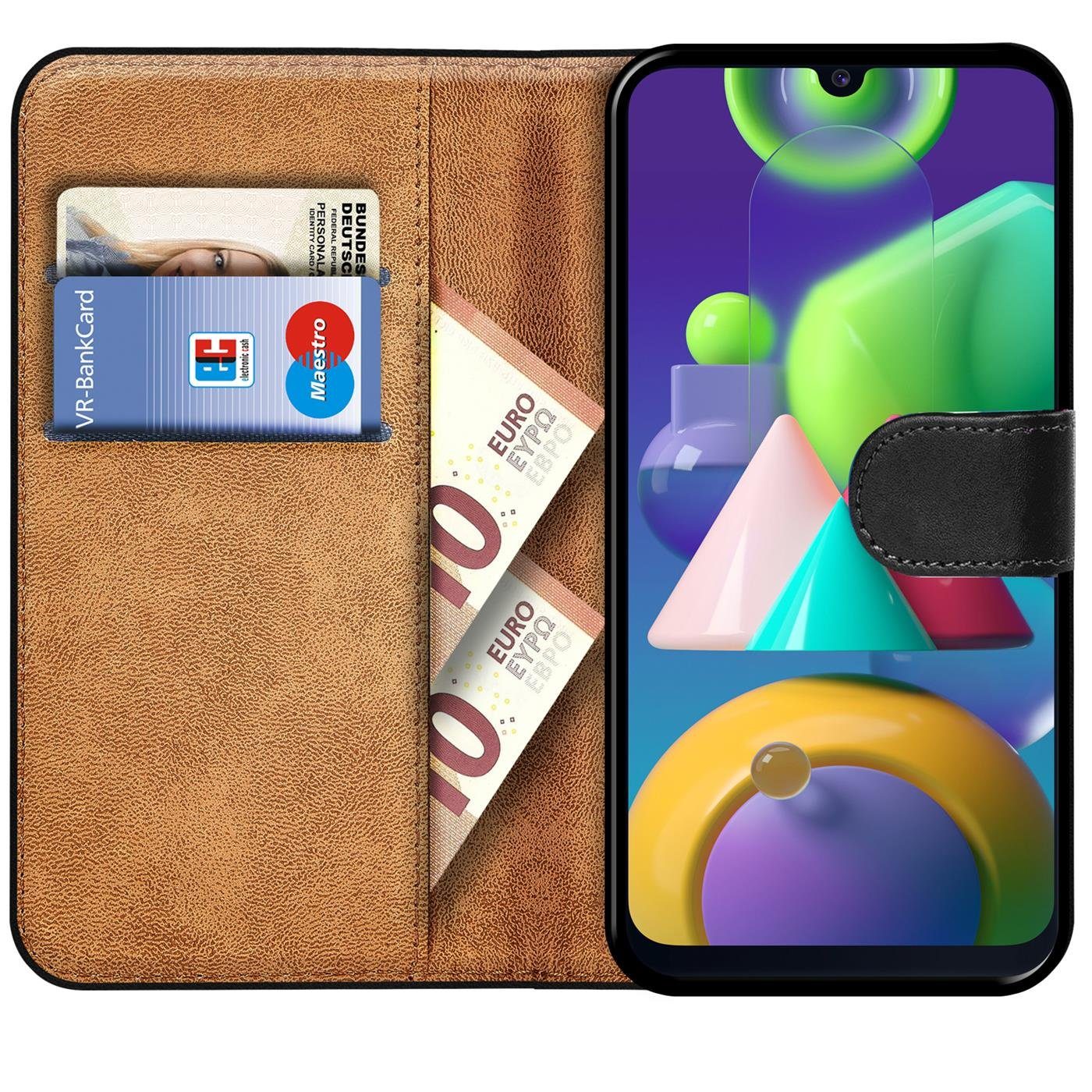 CoolGadget Handyhülle Wallet Klapp Tasche Book Case für Samsung Galaxy M30s / M21 6,2 Zoll, Hülle Klapphülle Flip Cover Etui Schutzhülle