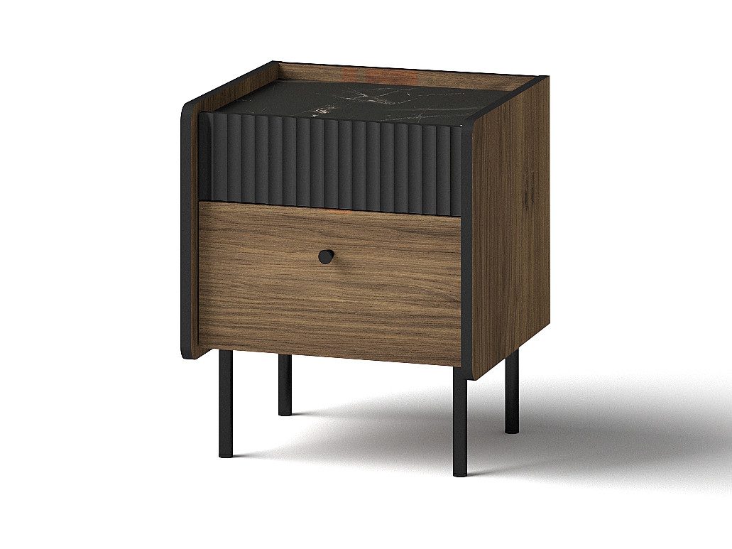 Beautysofa Nachttisch PIANO mit 2 Schubladen (kompakt & funktional, im modernen Stil), Breite: 42 cm