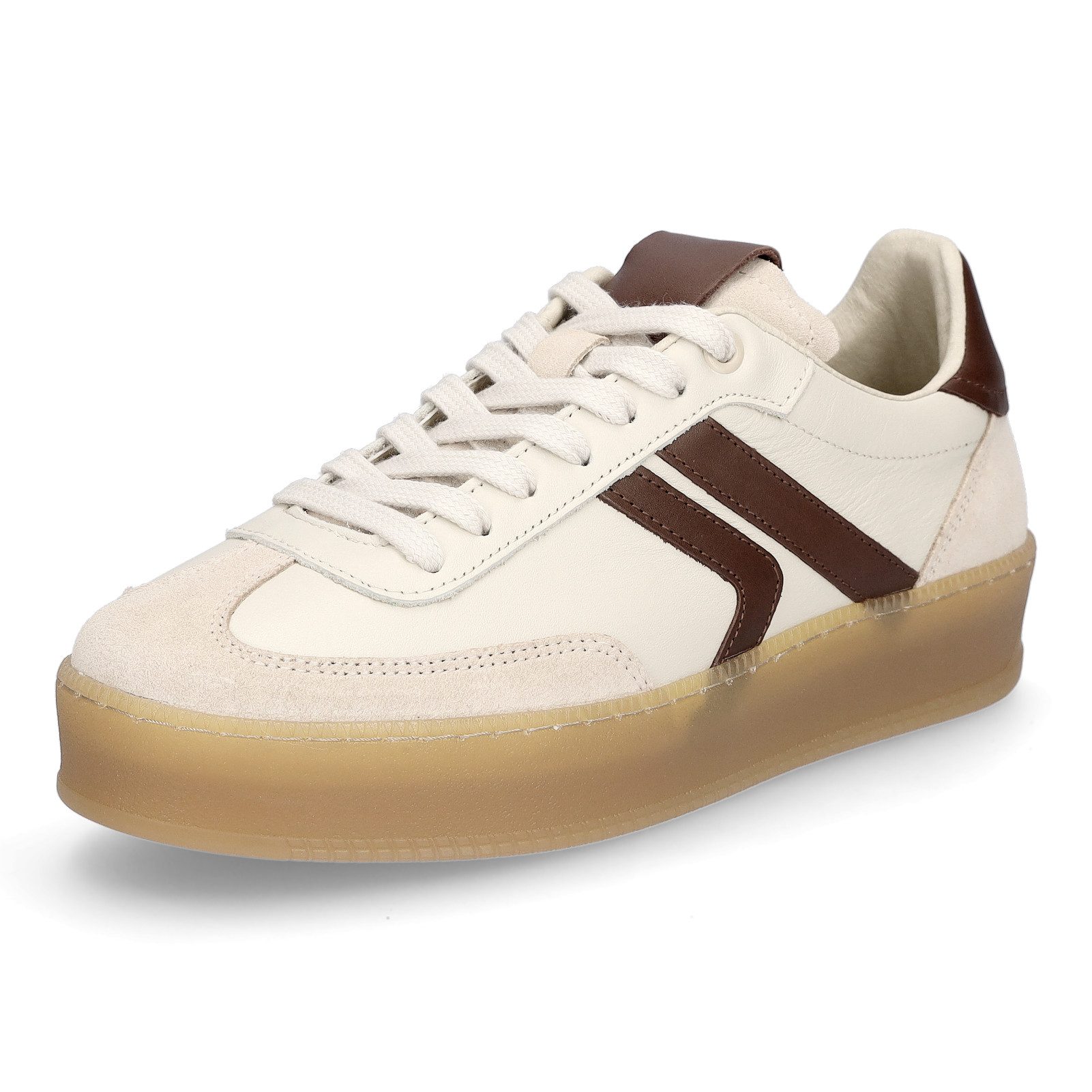 MIDS MARLA Damen Sneaker Glatt-/Velourleder Offwhite mit Plateau-Sohle und gepolsterter Zunge