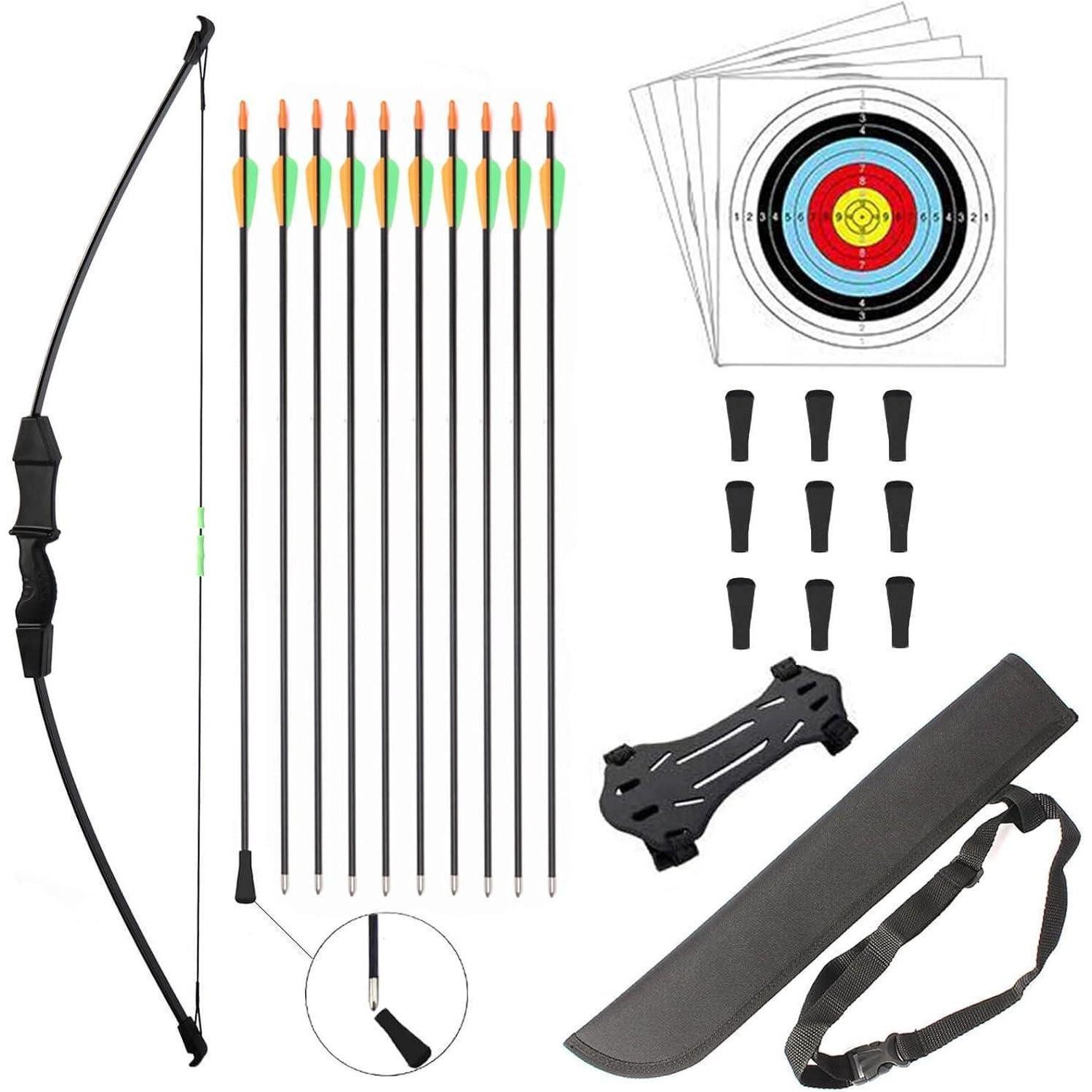 LuxusKollektion Recurvebogen Bogen Pfeil Set Jugendbogenset Kinderbogen 15lbs Recurve