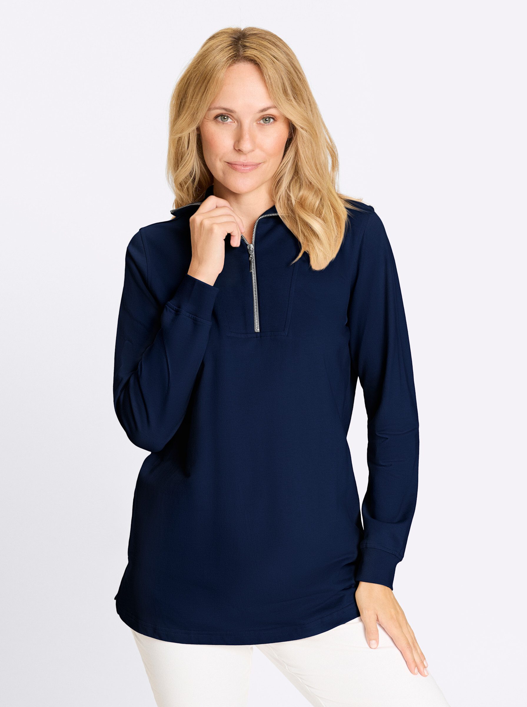 Sieh an! Sweater Long-Sweatshirt Langarm günstig online kaufen