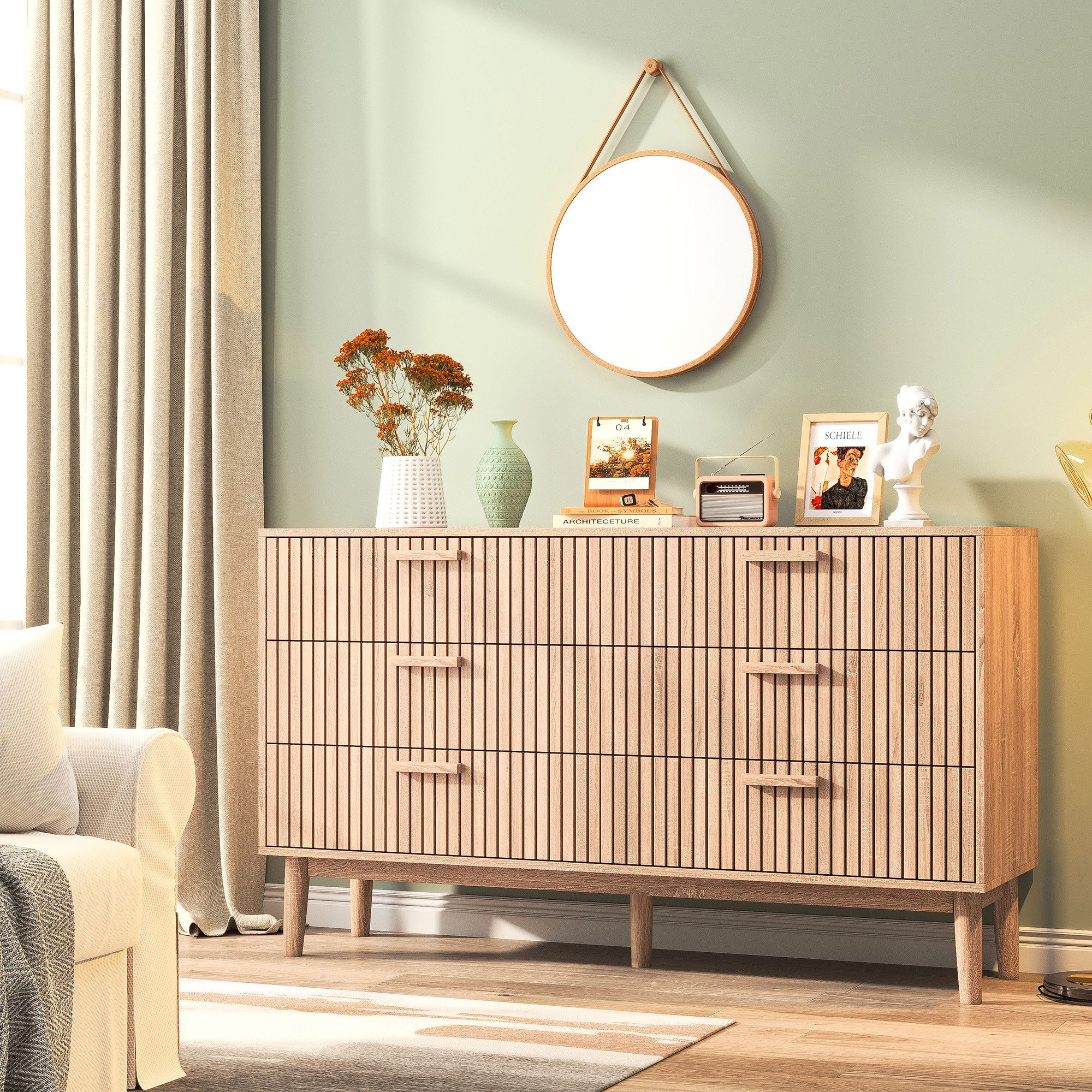 FUROKOY Sideboard Kommode Holz Mit rutschfesten günstig online kaufen