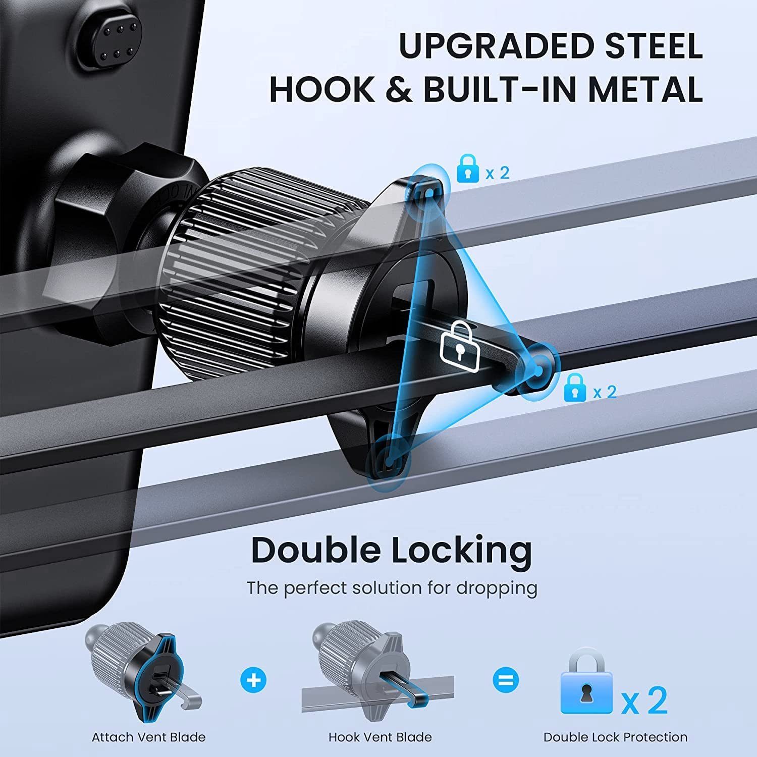 MORRENT Handy-Halterung Handyhalter Auto 360° Drehbar Auto Lüftung Kfz-Handyhalterung, (premium qualität) – Bild 2 von 5