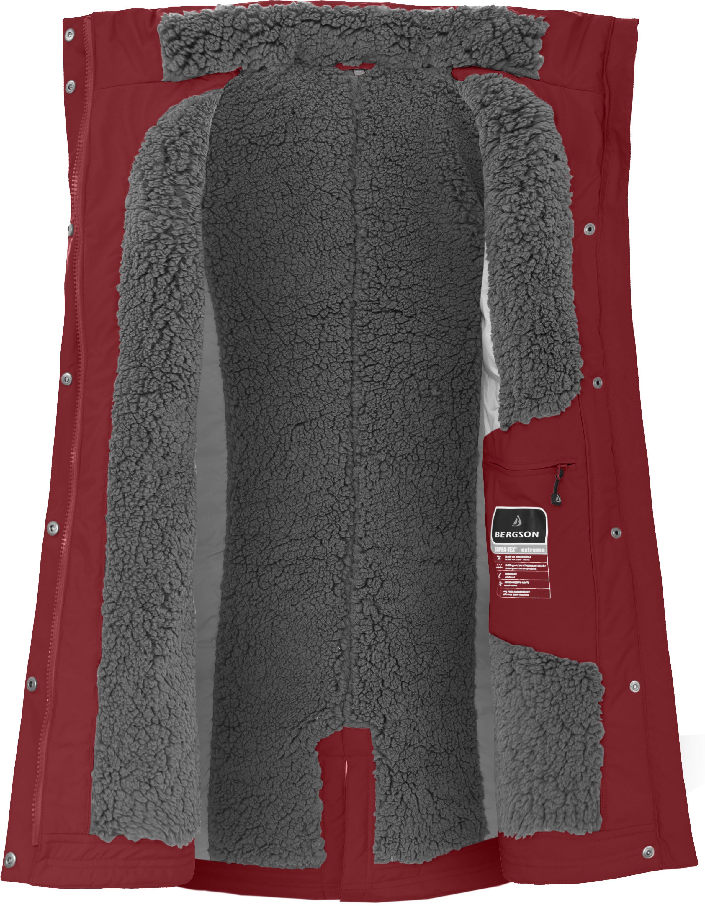 Bergson Winterjacke TORNIO Damen Wintermantel, Teddy Futter, warm wattiert, 20000 mm Wassersäule