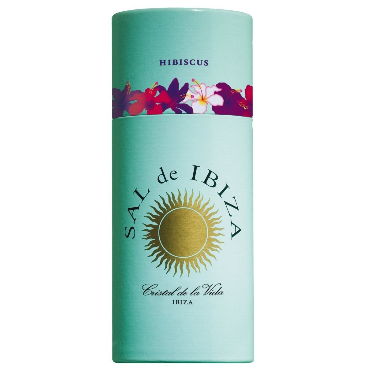 Sal de Ibiza Gewürz Granito Con Hibiscus, Meersalz mit Hibiskusblüten, 90 g, im Streuer