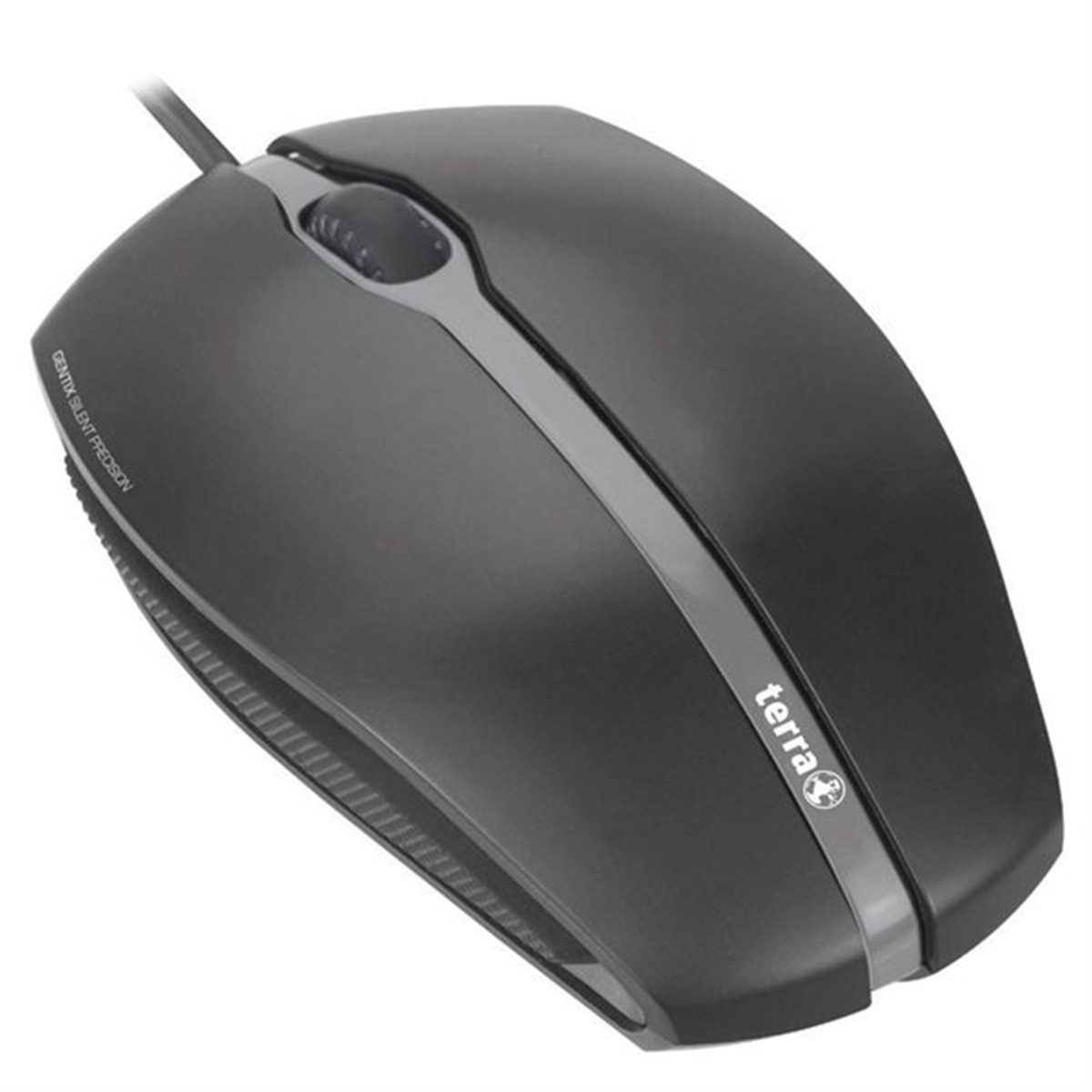 TERRA TERRA Mouse 2000 Corded SILENT USB black Maus (Schwarz, Scroll-Rad)