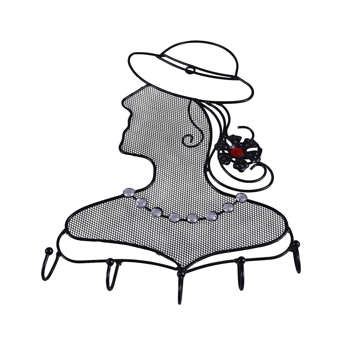 BURI Schmuckständer Schmuckhalter schwarz Metall Wandständer Schlüsselhalter Schmuck Orga