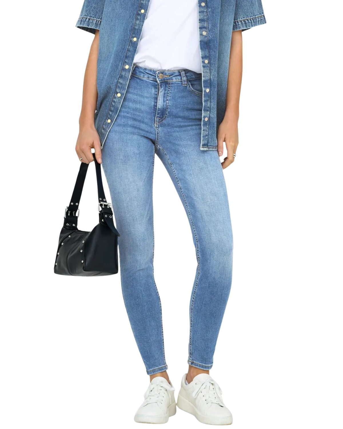 JDY Skinny-fit-Jeans Figurbetonte Skinny Jeans mit mittlerer Bundhöhe und Stretchanteil