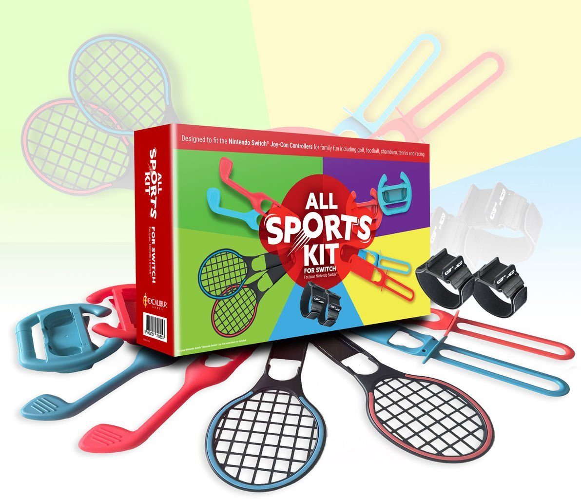 (Set, Nintendo 10 Armriemen, (Bein- Golfschläger) St) Kit All Switch Sports Sports und Switch Switch-Controller