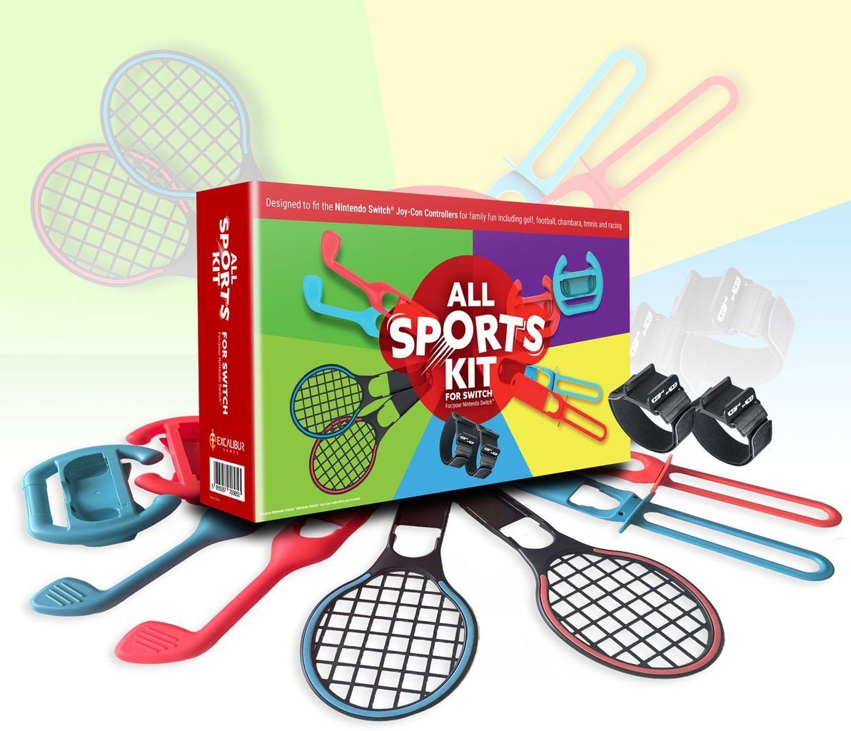 Nintendo Switch Switch Sports All Sports Kit (Bein- und Armriemen, Golfschläger) Switch-Controller (Set, 10 St)