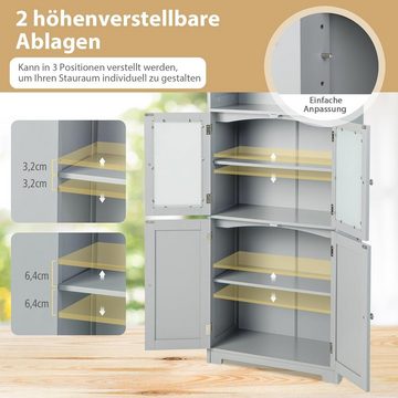 KOMFOTTEU Hochschrank Badezimmerschrank mit Ablagen & Schänke