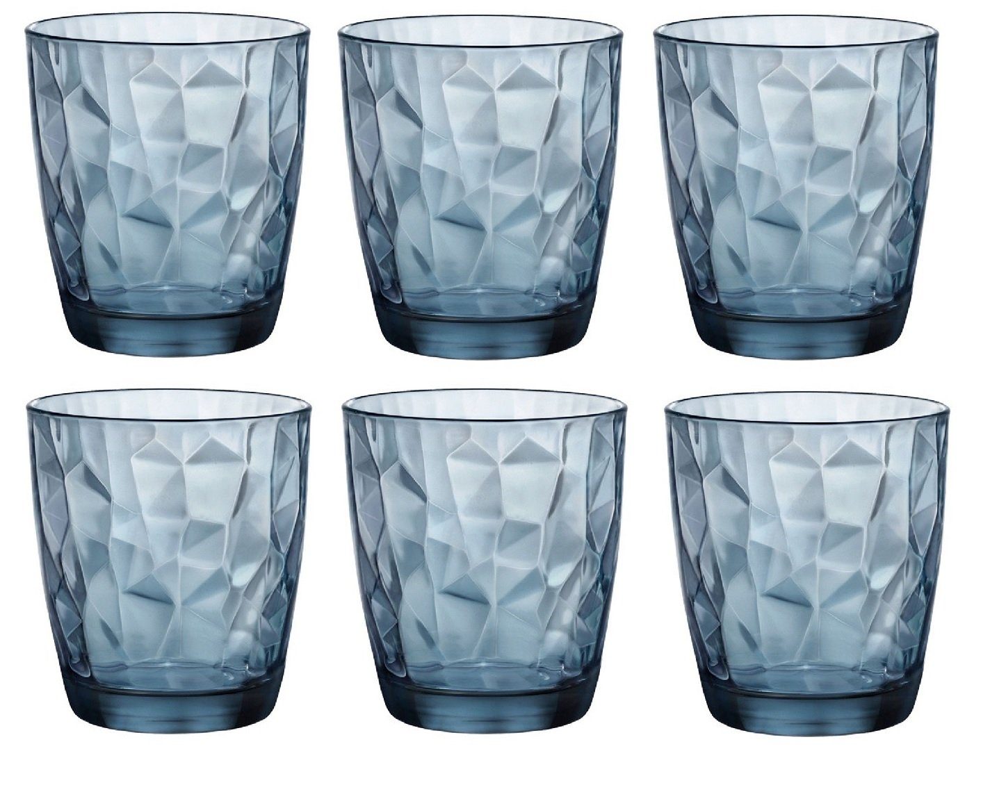 Bormioli Rocco Longdrinkglas »Diamond Ocean Blue Acqua Tumbler 30,5 Cl. 6er  set«, Glas